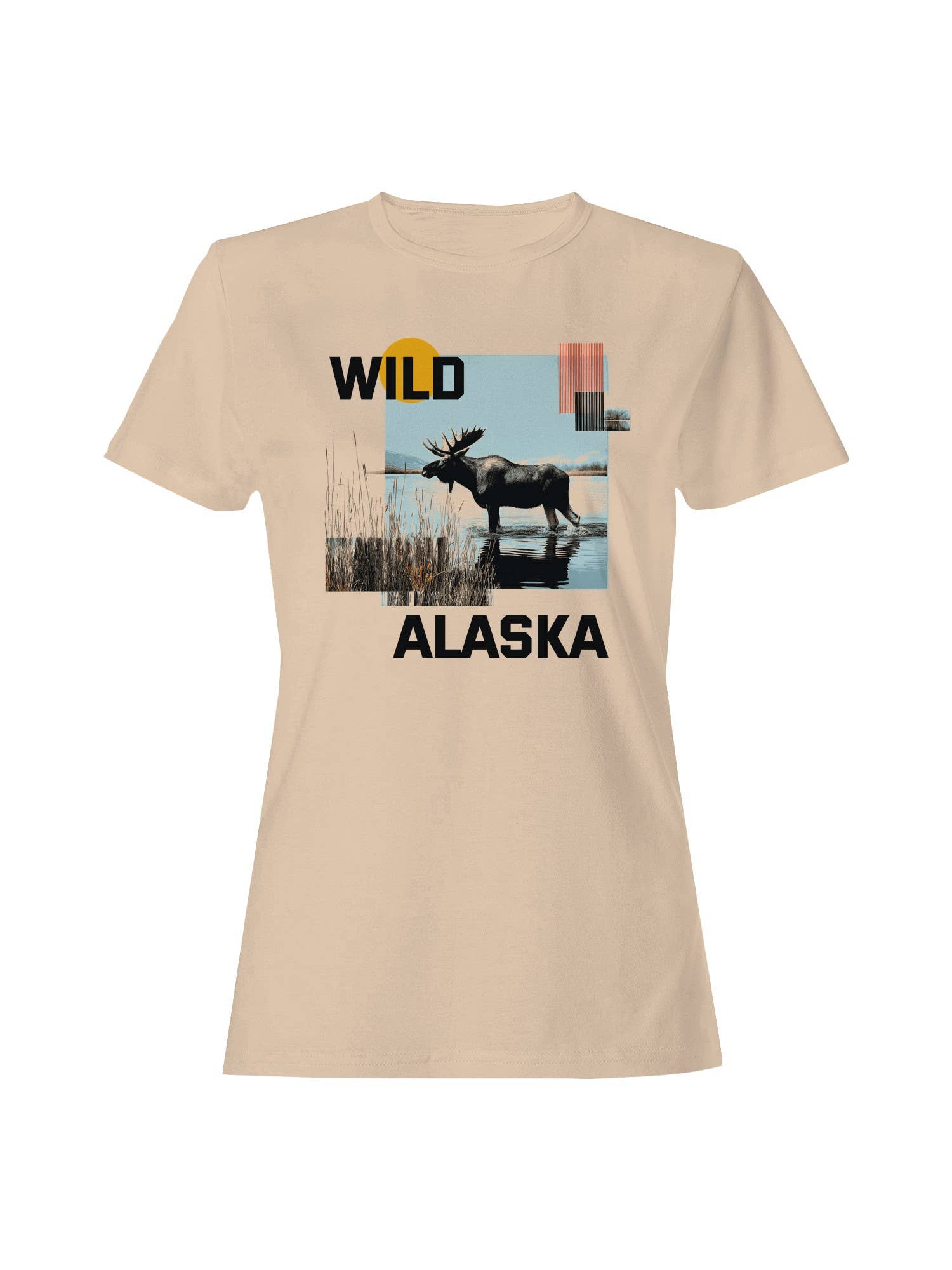 Majestic Wild Alaska Moose Scene Women's T-Shirt Hoodie, Sweatshirt | PodTeesHub.com