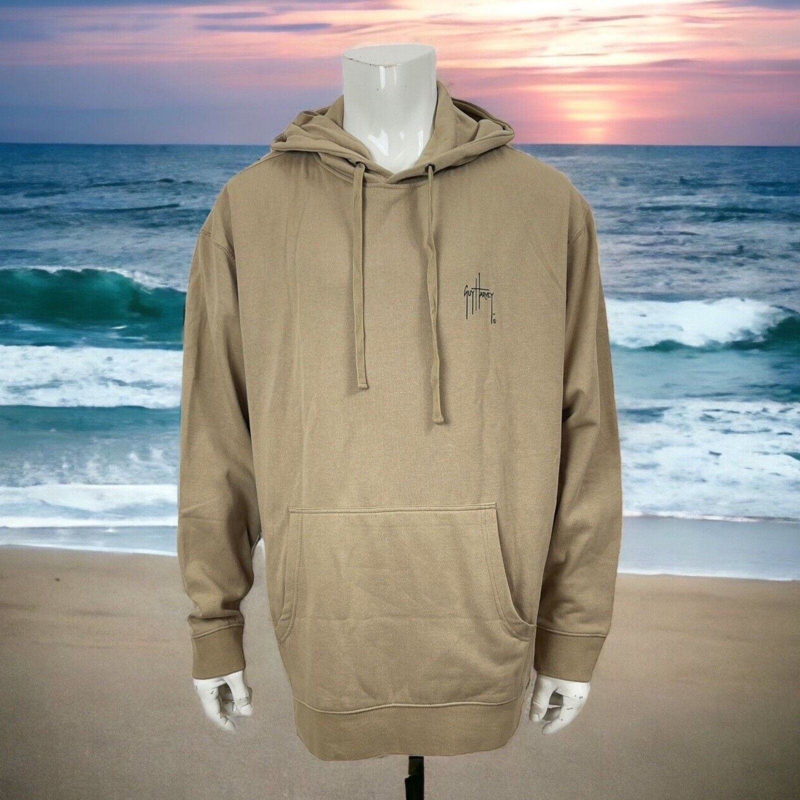 Harvey Guy Harvey Mens 3xl Tan Pullover Hoodie Graphic Sweatshirt T-Shirts | PodTeesHub.com