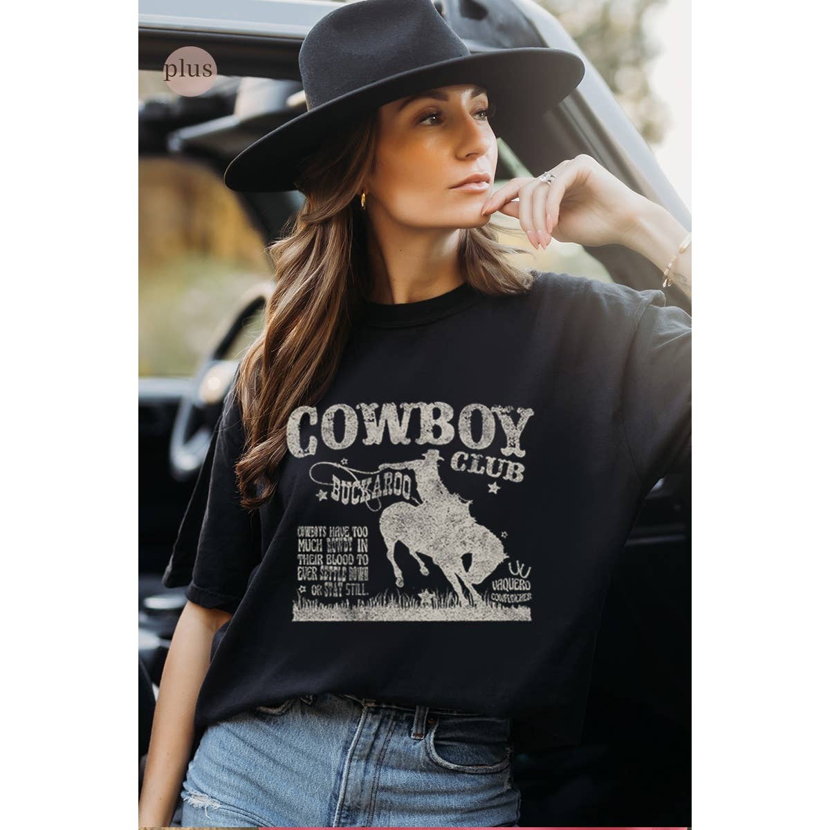 Cowboy Club  Western  Vintage Graphic Plus Tee Hoodie, Sweatshirt | PodTeesHub.com