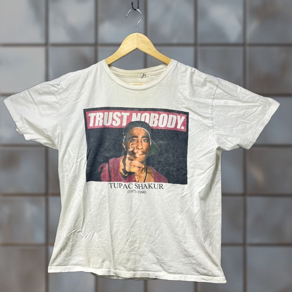 Vintage Tupac Shakur Trust Nobody T Shirt L Mens White 90s 2000s Hoodie, Sweatshirt | PodTeesHub.com