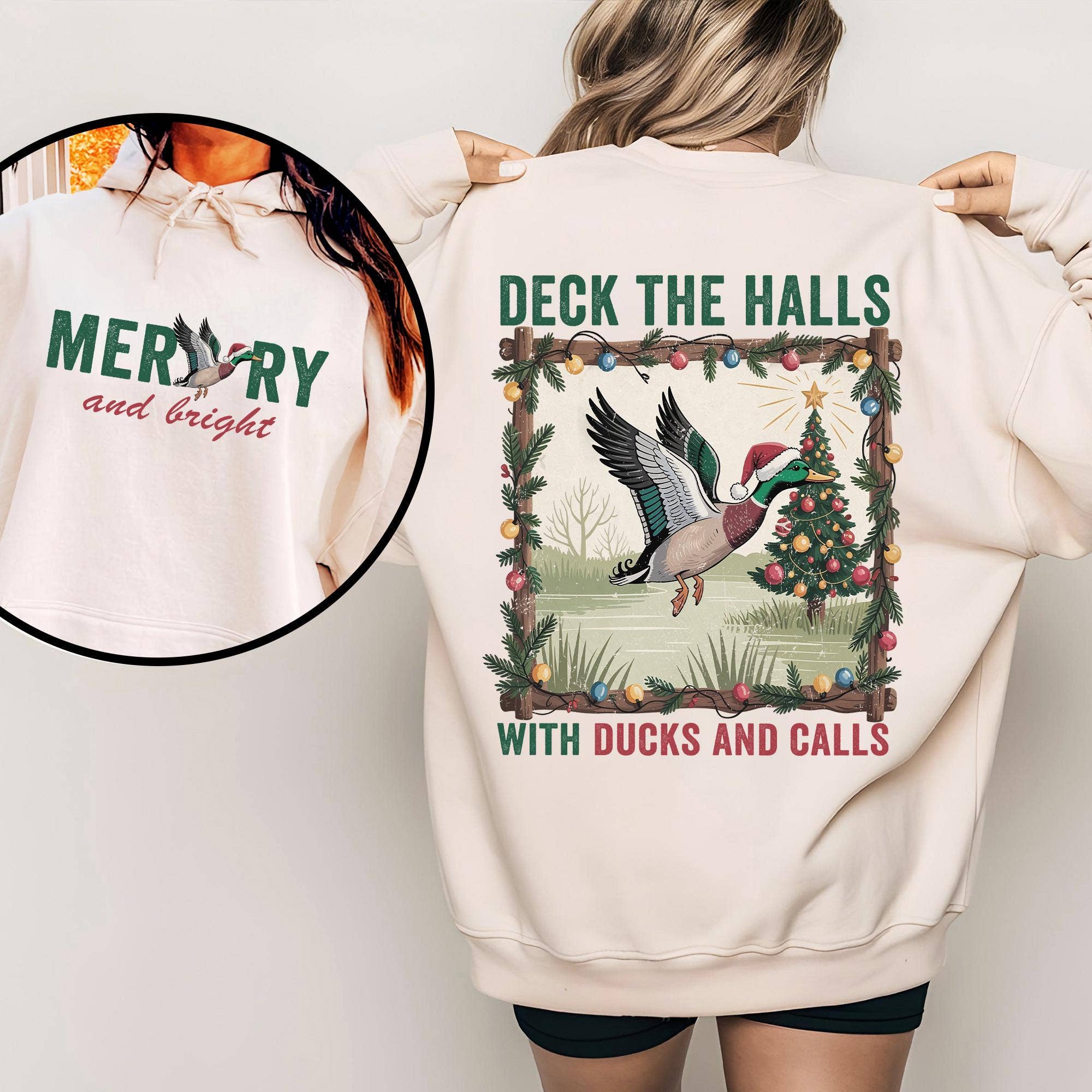 Retro Mallard Duck Hunting Christmas Sweater T-Shirts, Hoodie, Sweatshirt | PodTeesHub.com