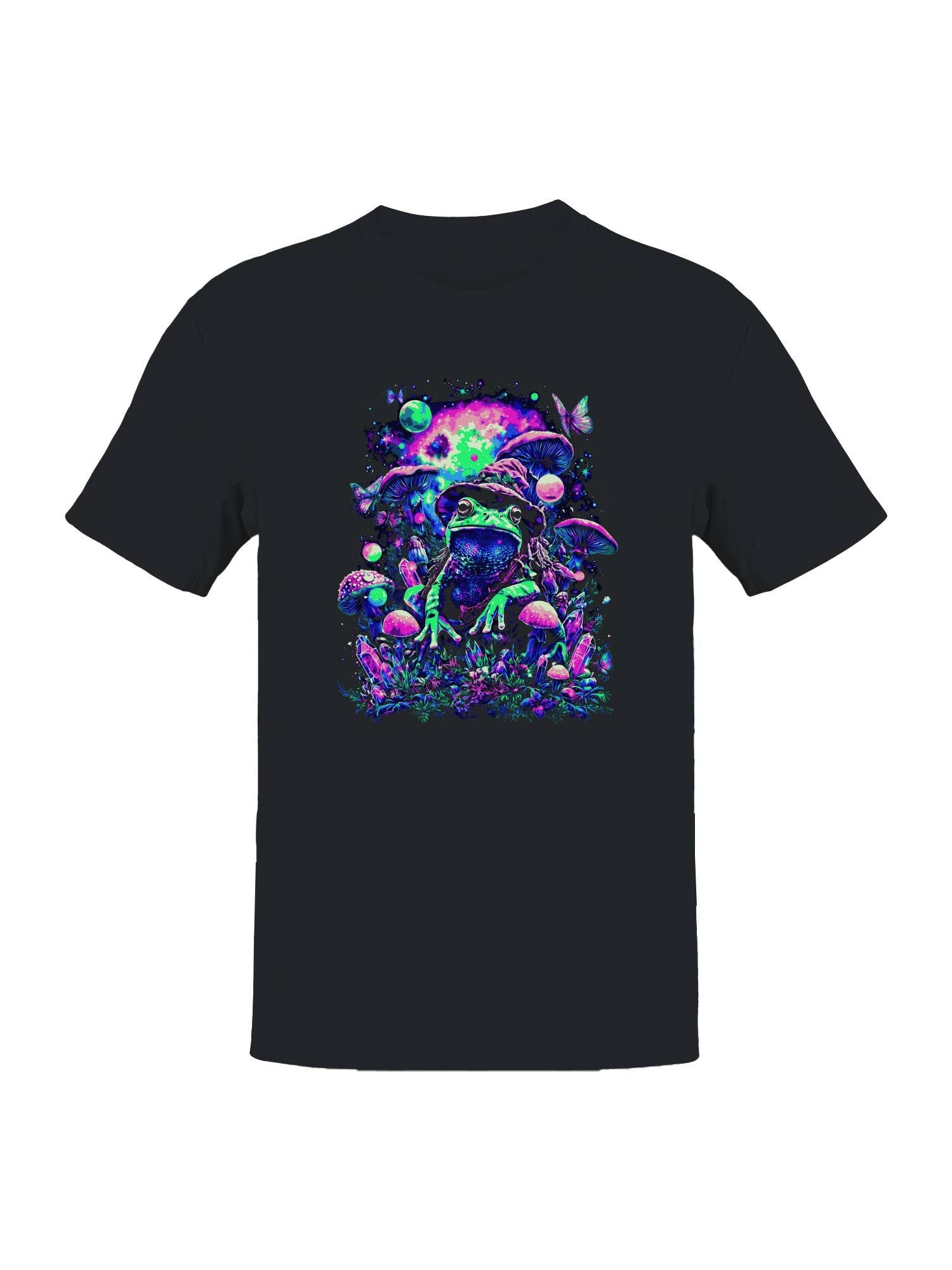 Cosmic Frog and Psychedelic Mushrooms Men's T-Shirt Hoodie, Sweatshirt | PodTeesHub.com