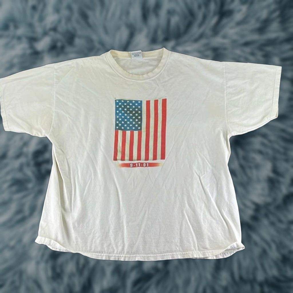 Vintage Dolphin Shirt Company Short Sleeve 9 11 Flag White Men Xxl Made In Usa Shirt Men 2xl Hoodie, Sweatshirt