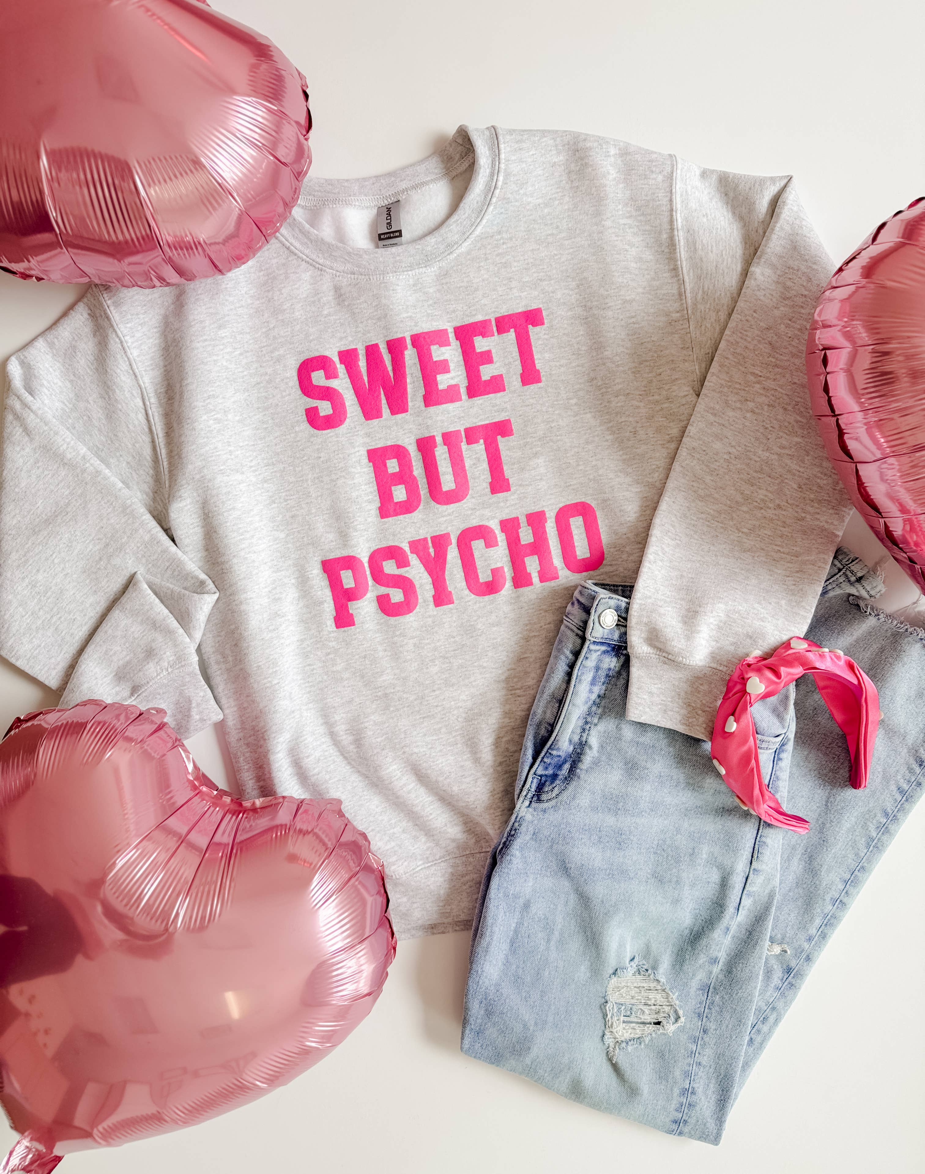 Sweet But Psycho Sweatshirt, Valentine's Crewneck, Valentine T-Shirts, Hoodie | PodTeesHub.com