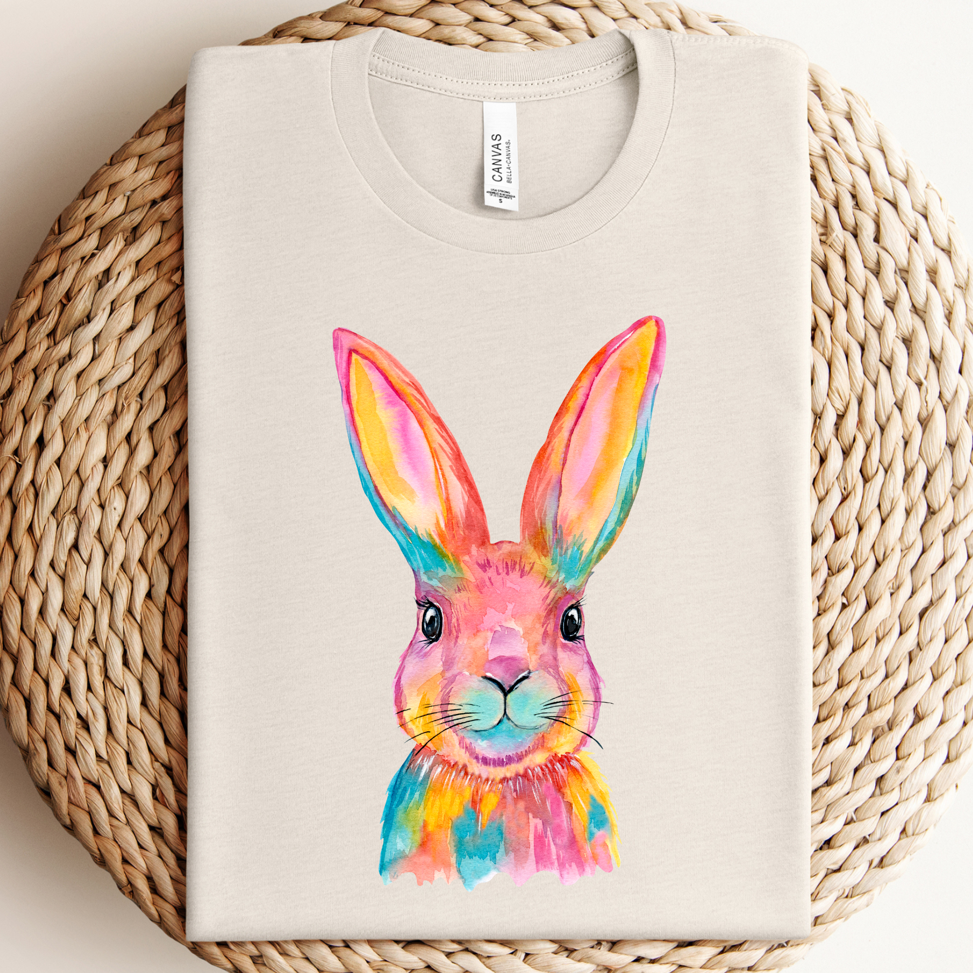 Colorful Easter Bunny Graphic Tee Hoodie, Sweatshirt | PodTeesHub.com