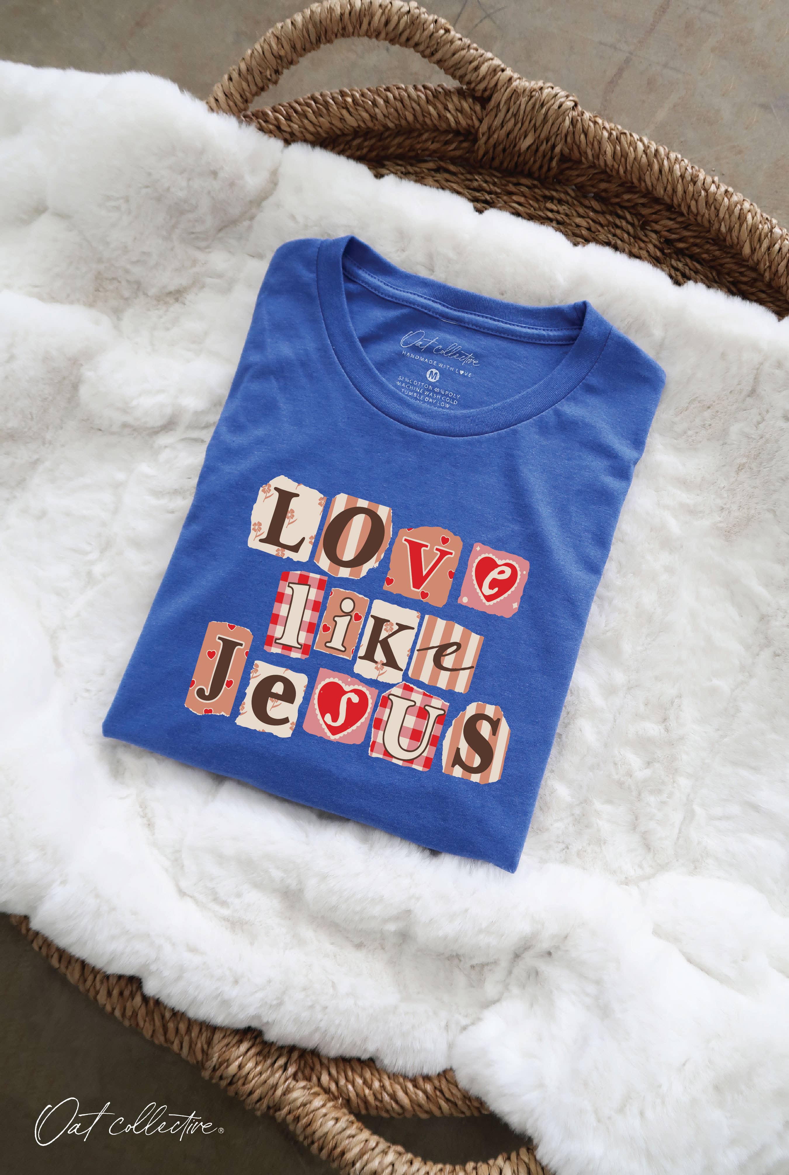Love Like Jesus Scrapbook Graphic T-Shirt Hoodie, Sweatshirt | PodTeesHub.com