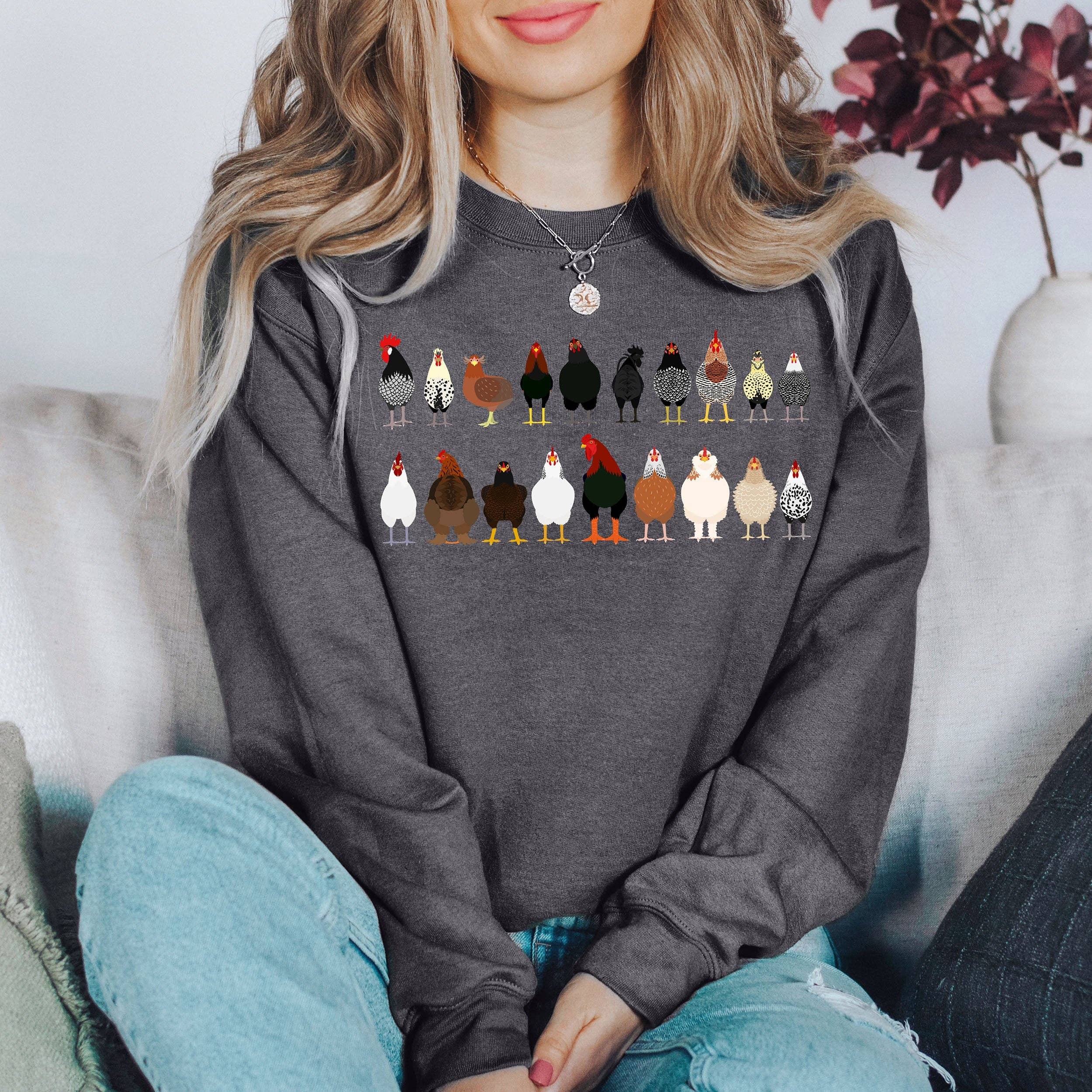 Chicken Breeds Farm Animal Lover Sweatshirt T-Shirts, Hoodie | PodTeesHub.com