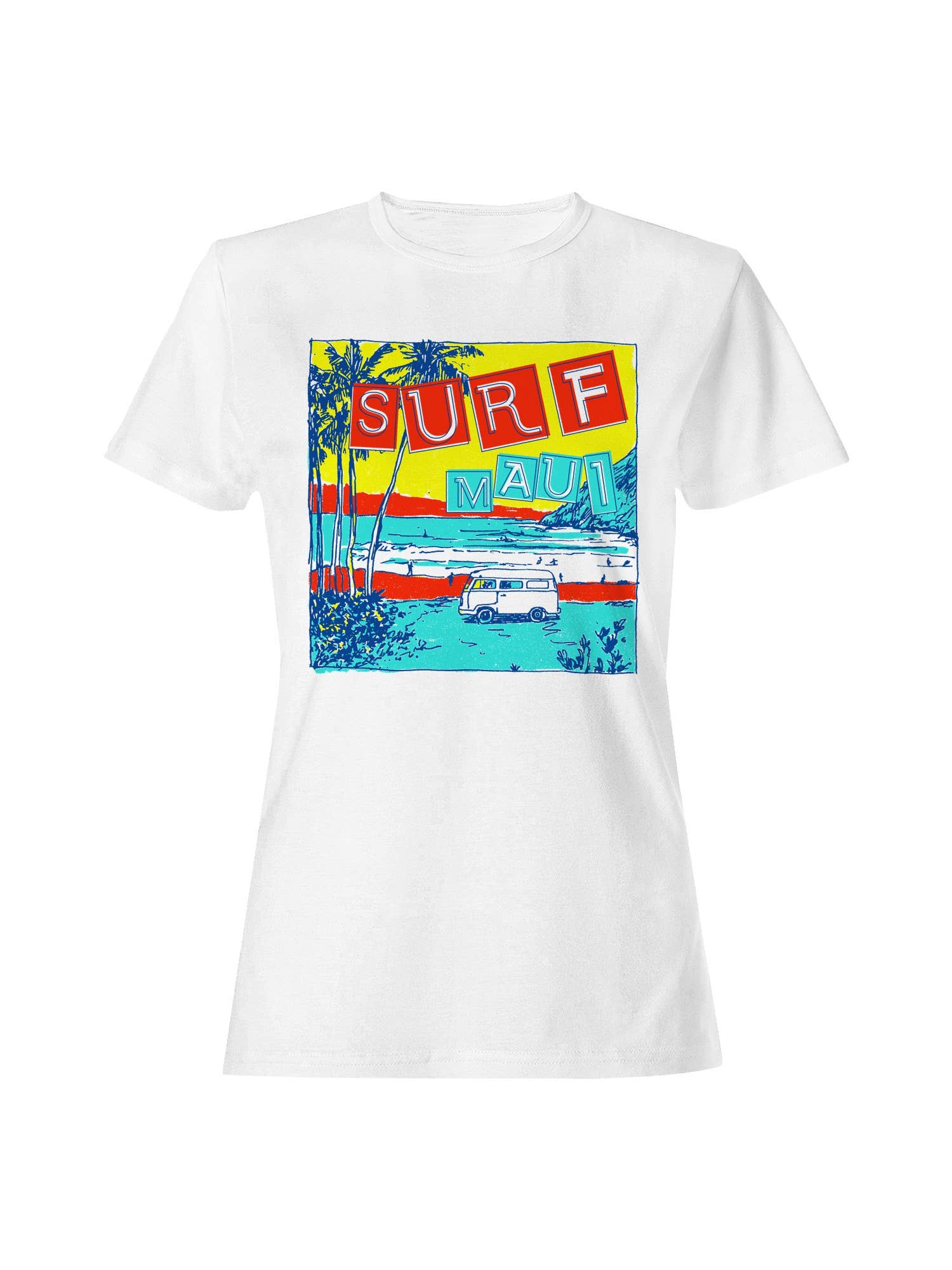 Surf Maui Retro Beach Vibes Women's T-Shirt Hoodie, Sweatshirt | PodTeesHub.com