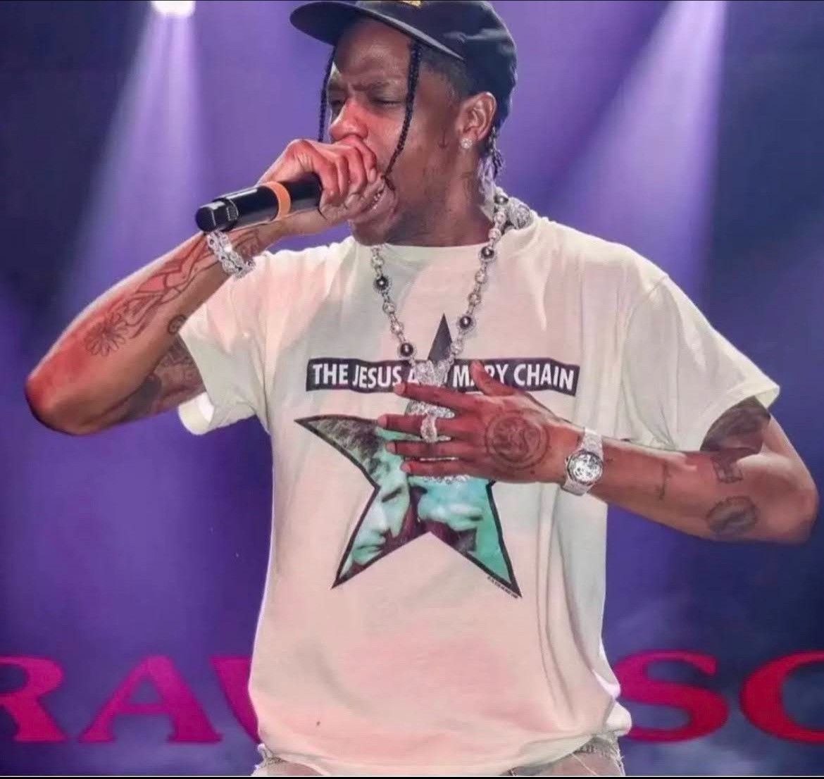 Travis Scott X Vintage The Jesus And Mary Chain T Shirt Hoodie, Sweatshirt | PodTeesHub.com