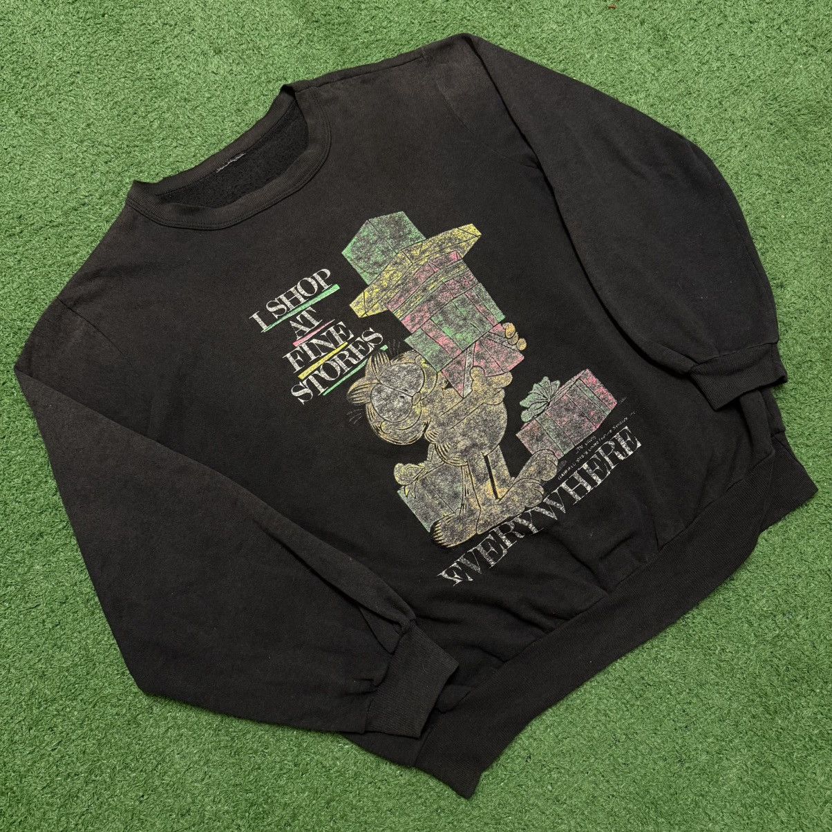 Vintage 70s Garfield Faded Funny Graphic Sweatshirt Usa 80s T-Shirts, Hoodie | PodTeesHub.com