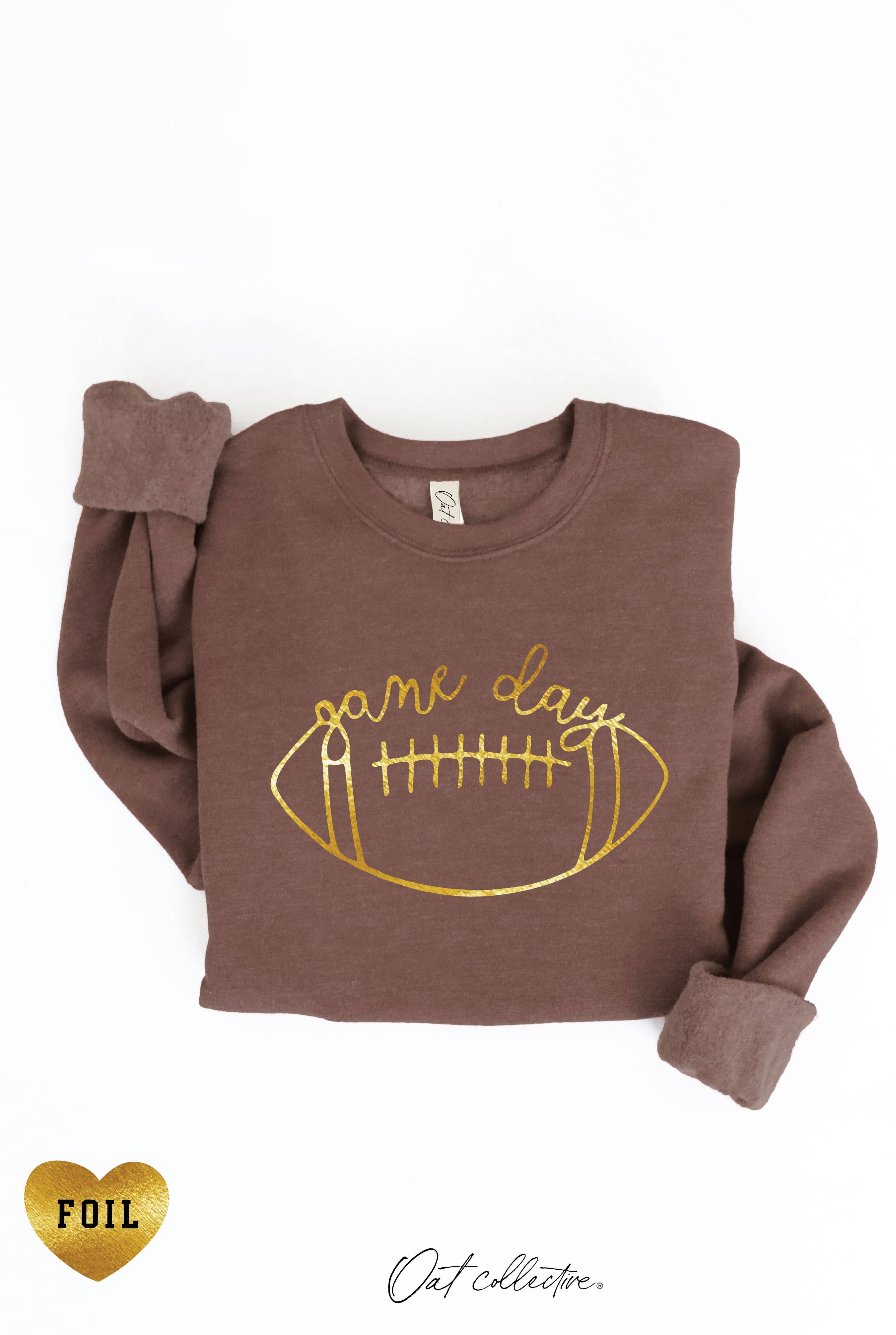 Game Day Football Foil Graphic Sweatshirt T-Shirts, Hoodie | PodTeesHub.com