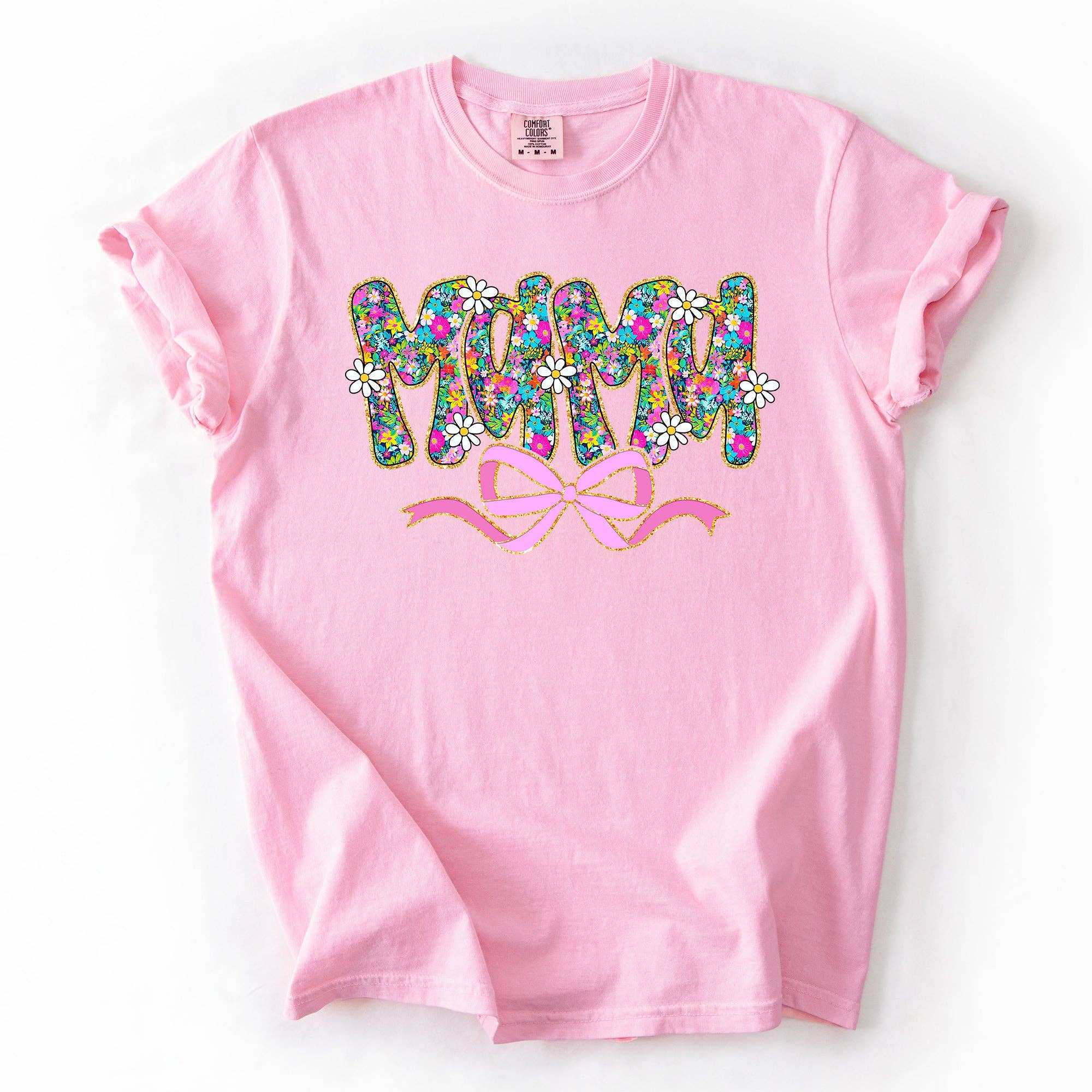 Mama, Mother's Day, Ribbon Bow Floral Flowers Pastels Tshirt Hoodie, Sweatshirt | PodTeesHub.com