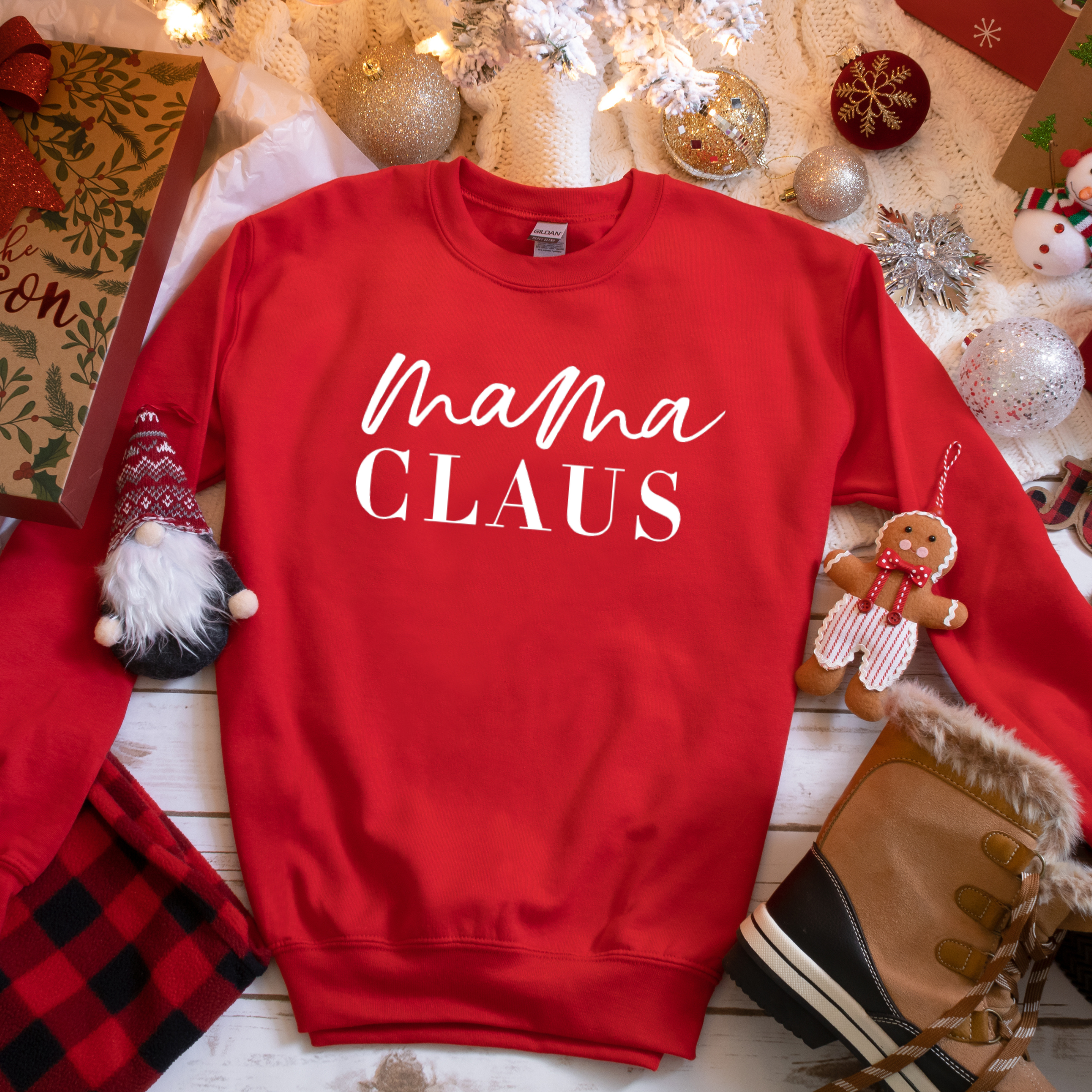 Mama Clause Christmas Sweatshirt -  Christmas Graphic Tee Hoodie | PodTeesHub.com