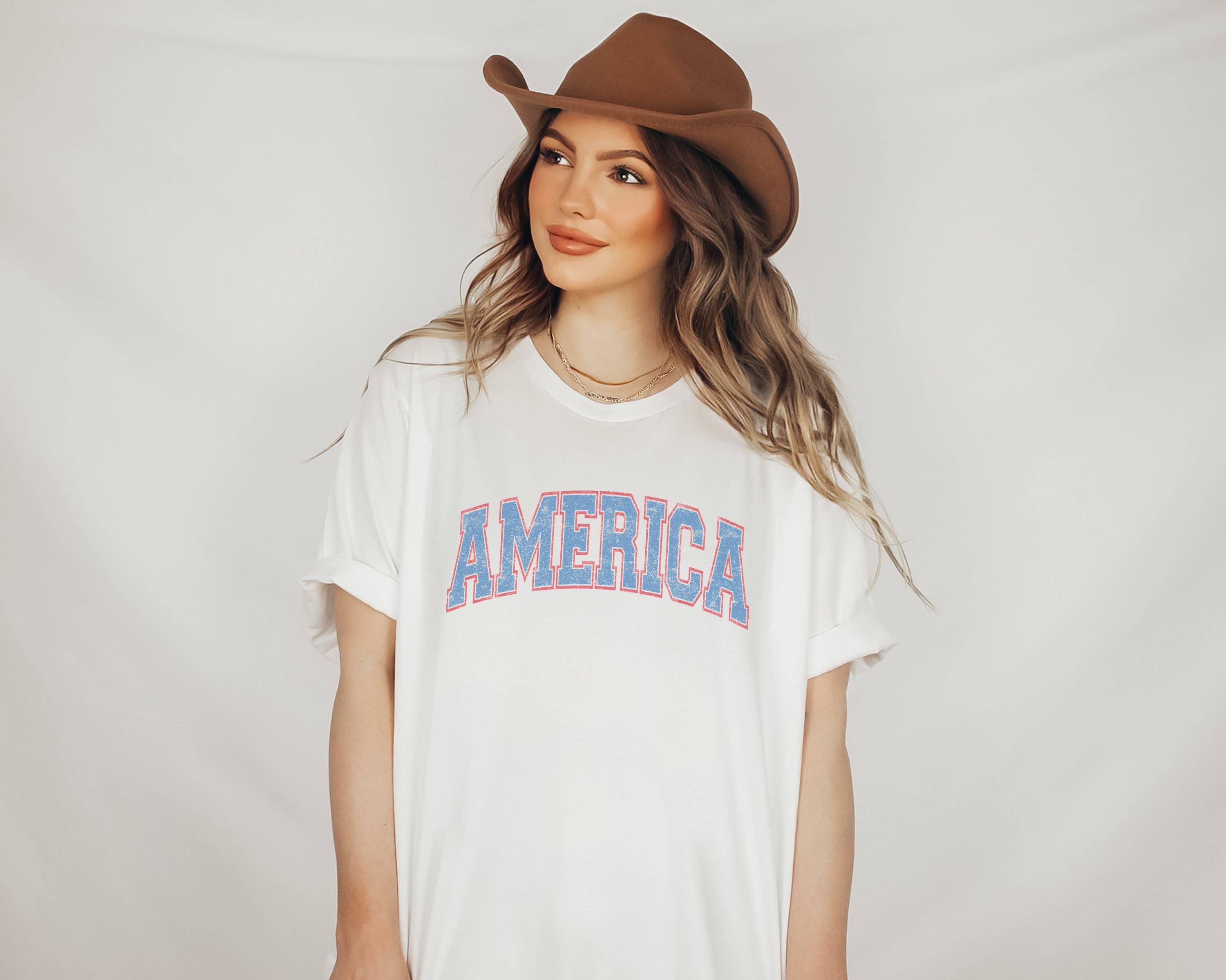 America College Block Tee | Patriotic T Shirt | Usa Tee Hoodie, Sweatshirt | PodTeesHub.com