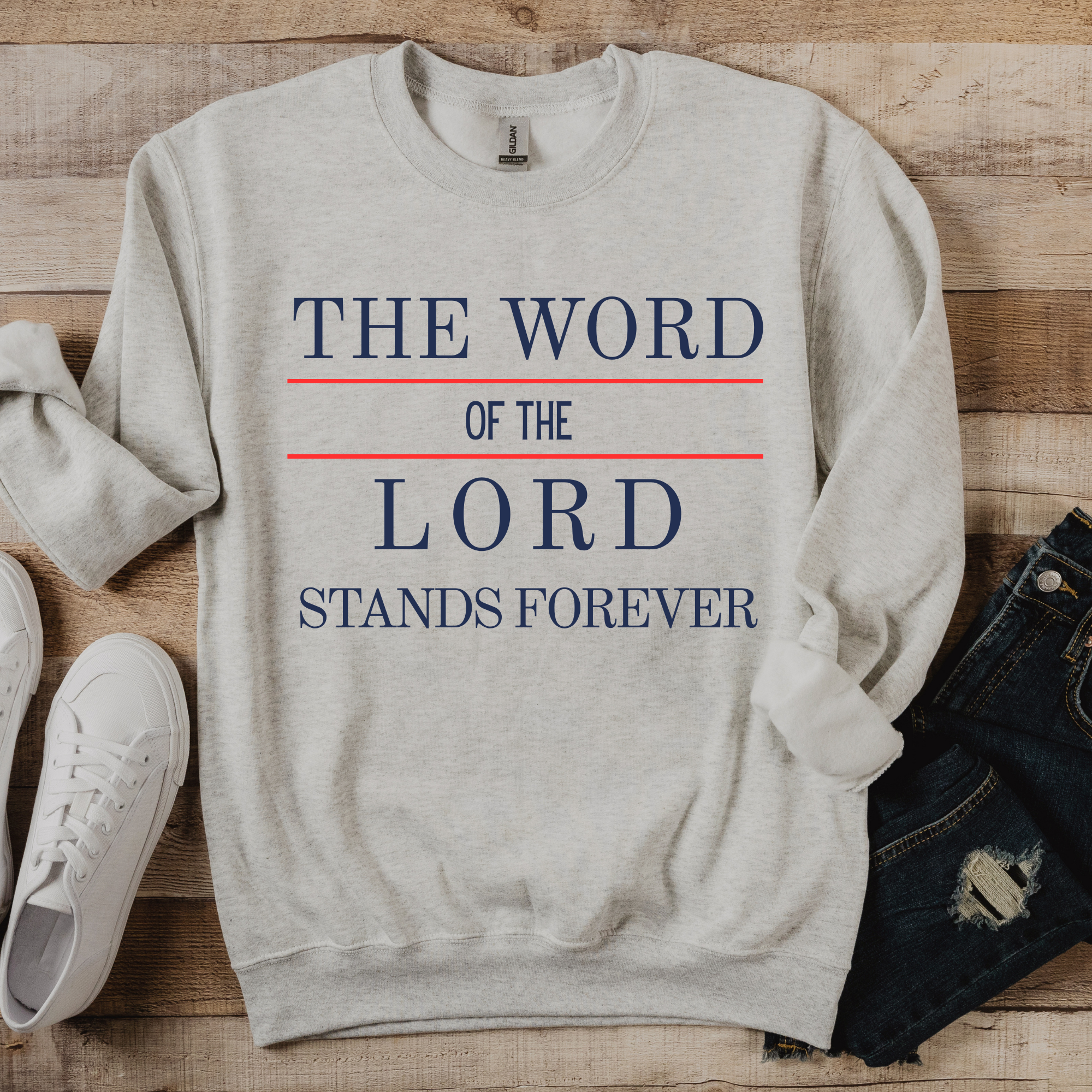 The Word of the Lord Stands Forever Cozy Crewneck Sweatshirt T-Shirts, Hoodie | PodTeesHub.com