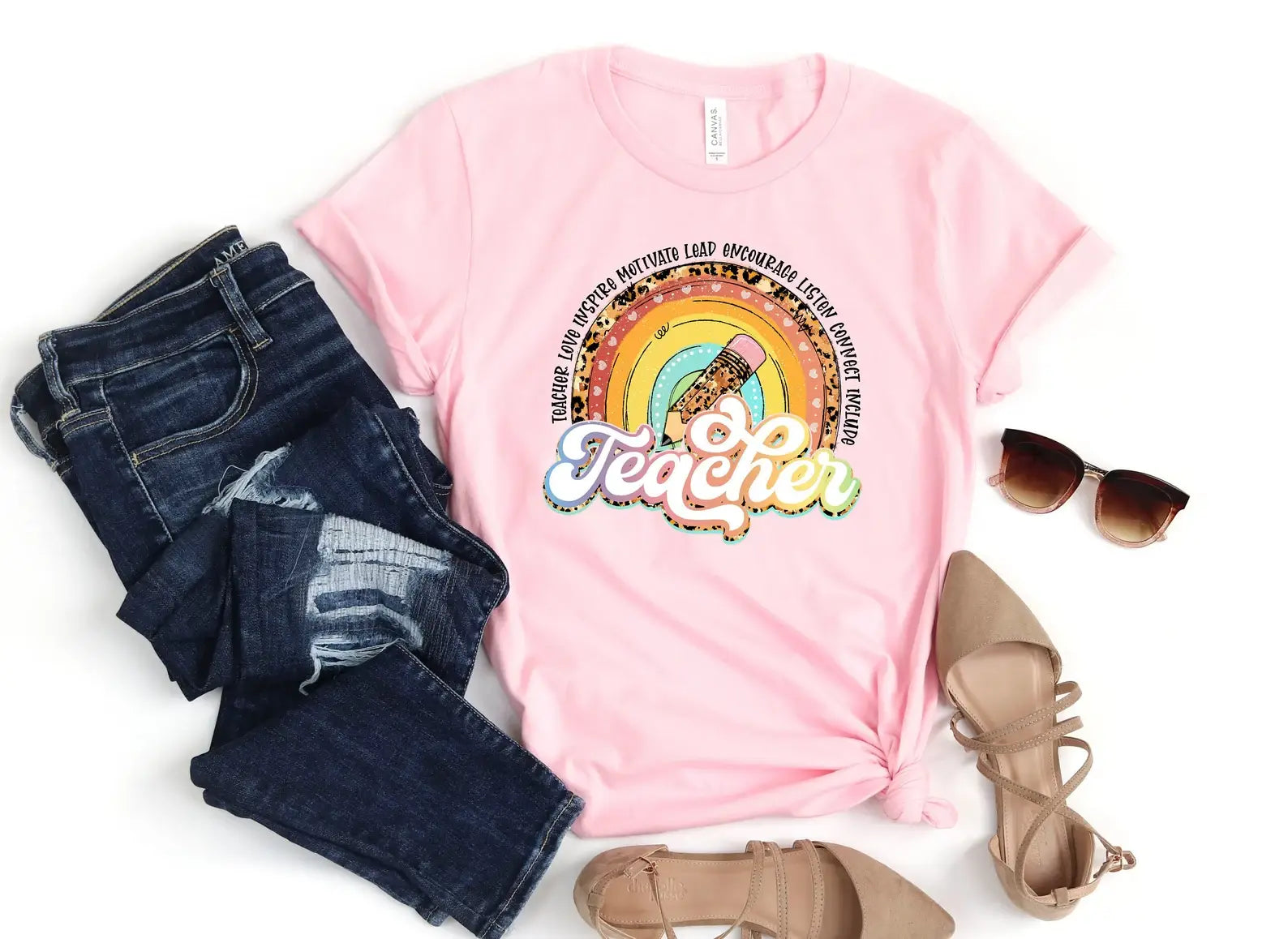 Teacher Rainbow T-Shirt Hoodie, Sweatshirt | PodTeesHub.com