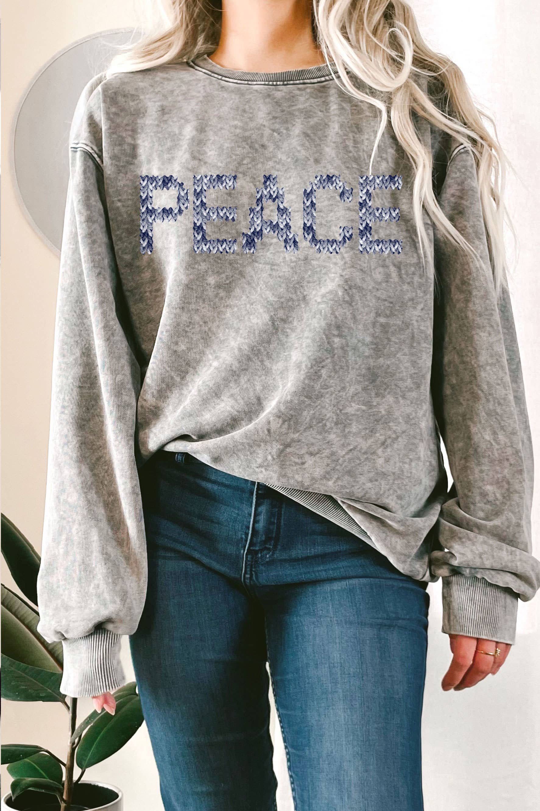 Peace Sweater Font Mineral Graphic Terry Sweatshirts T-Shirts, Hoodie | PodTeesHub.com