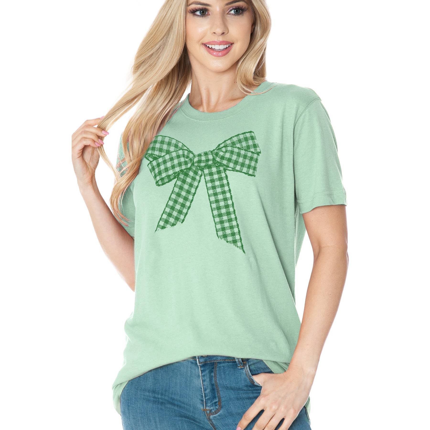 Green Bow Short Sleeve T Shirt Hoodie, Sweatshirt | PodTeesHub.com