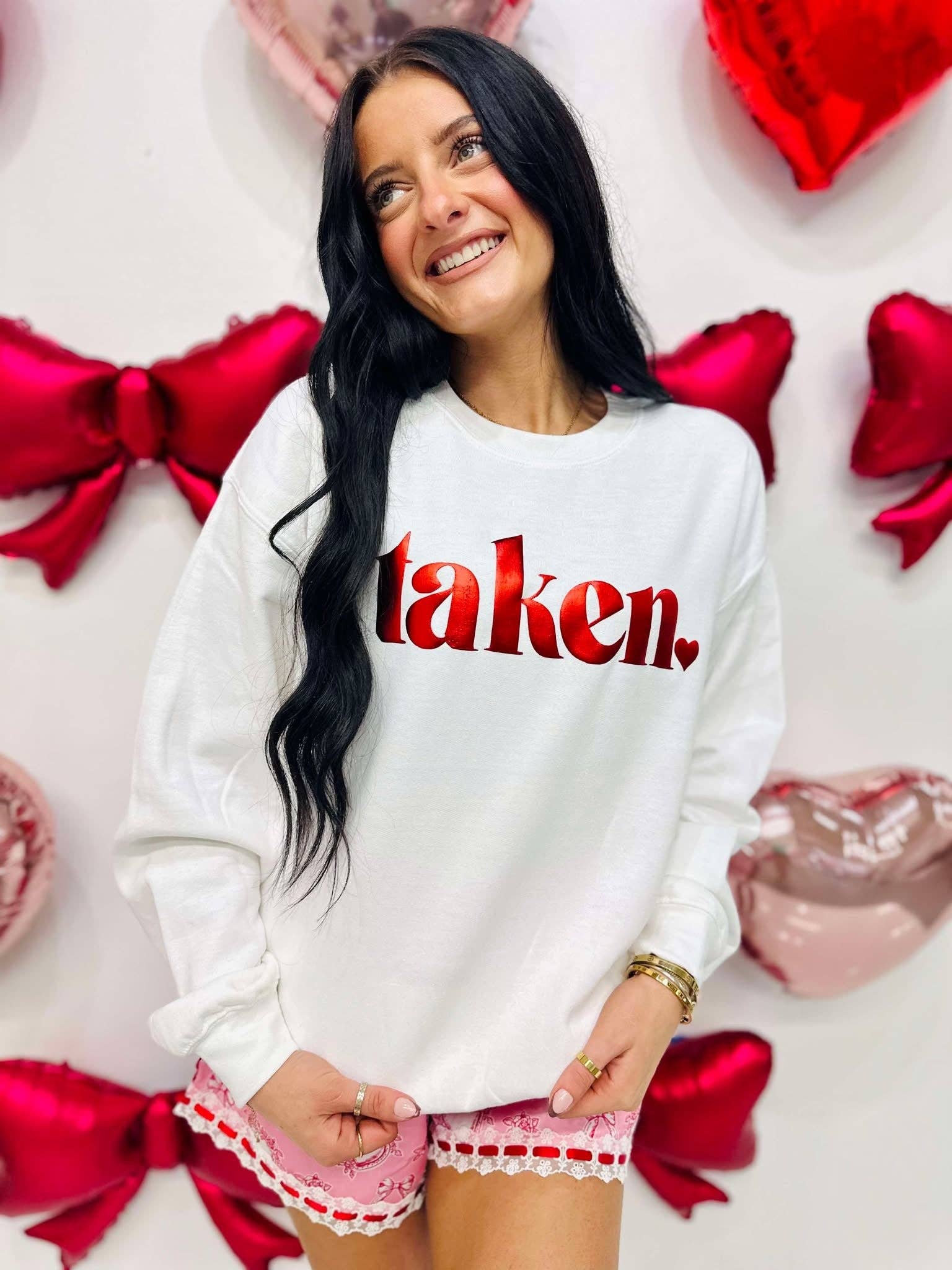 Taken Heart Simple Metallic Puff Sweatshirt T-Shirts, Hoodie | PodTeesHub.com