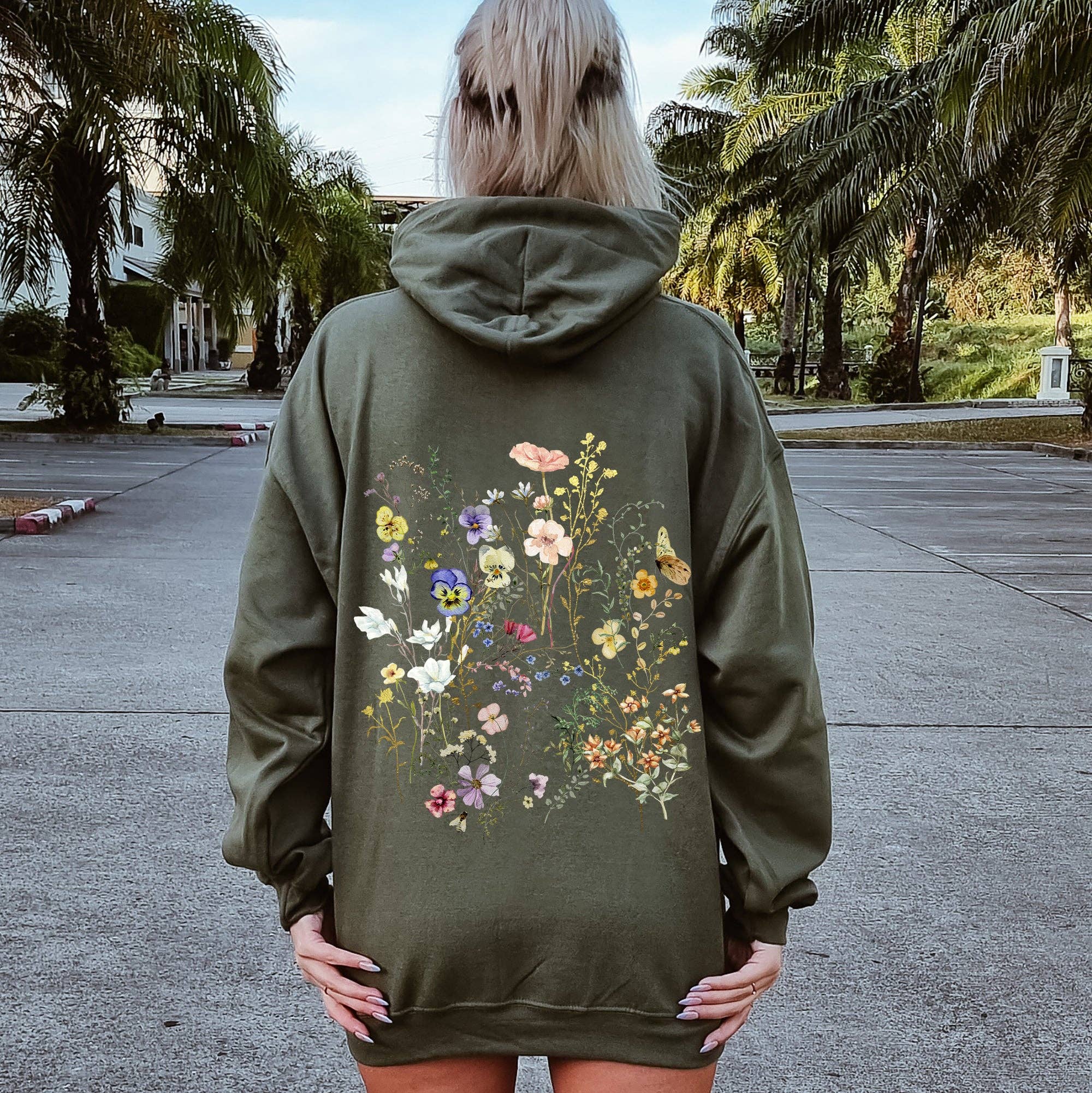 Delicate Pressed Wildflowers Hoodie T-Shirts, Sweatshirt | PodTeesHub.com