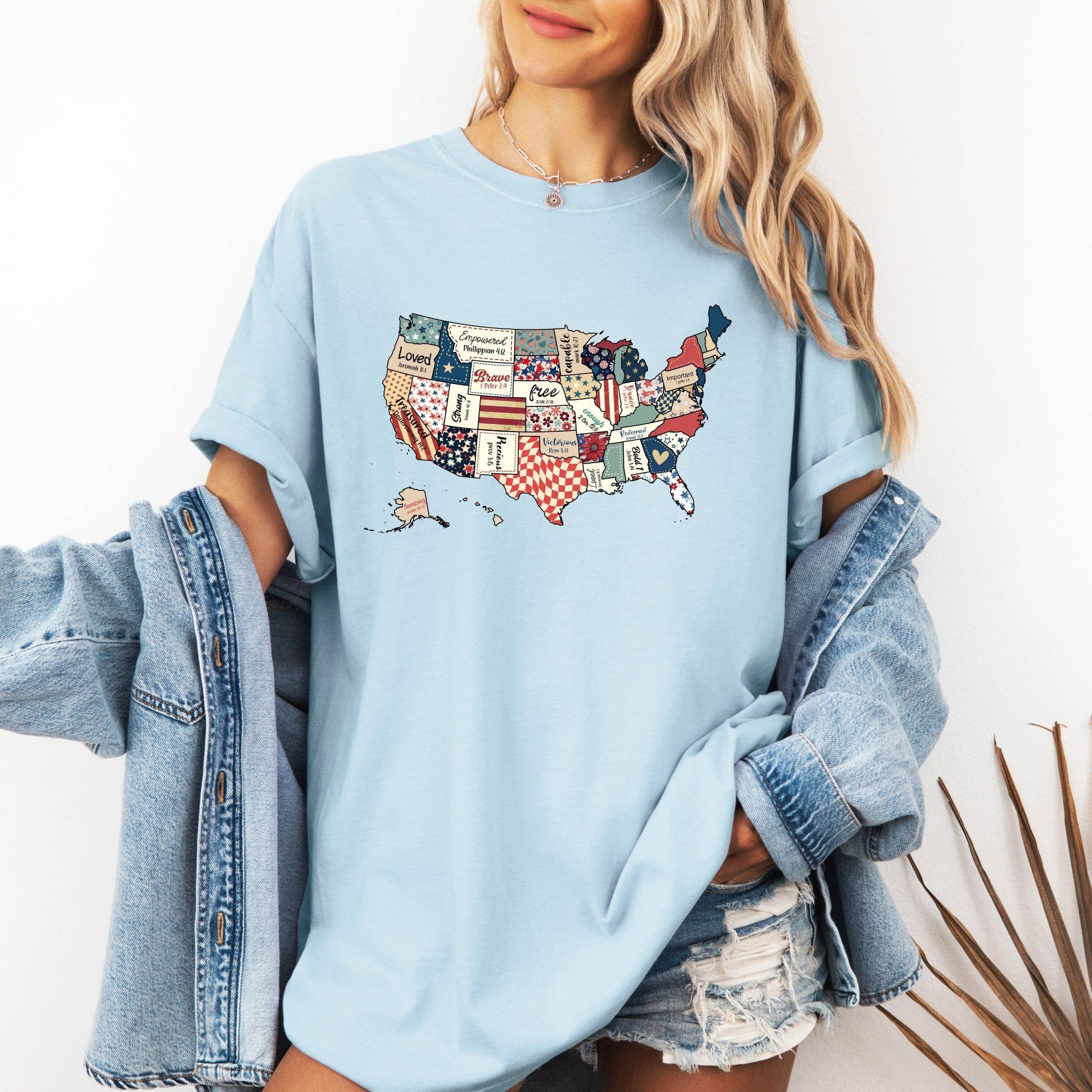 USA States God Says I Am 4Th of July Summer Graphic Tee Hoodie, Sweatshirt | PodTeesHub.com