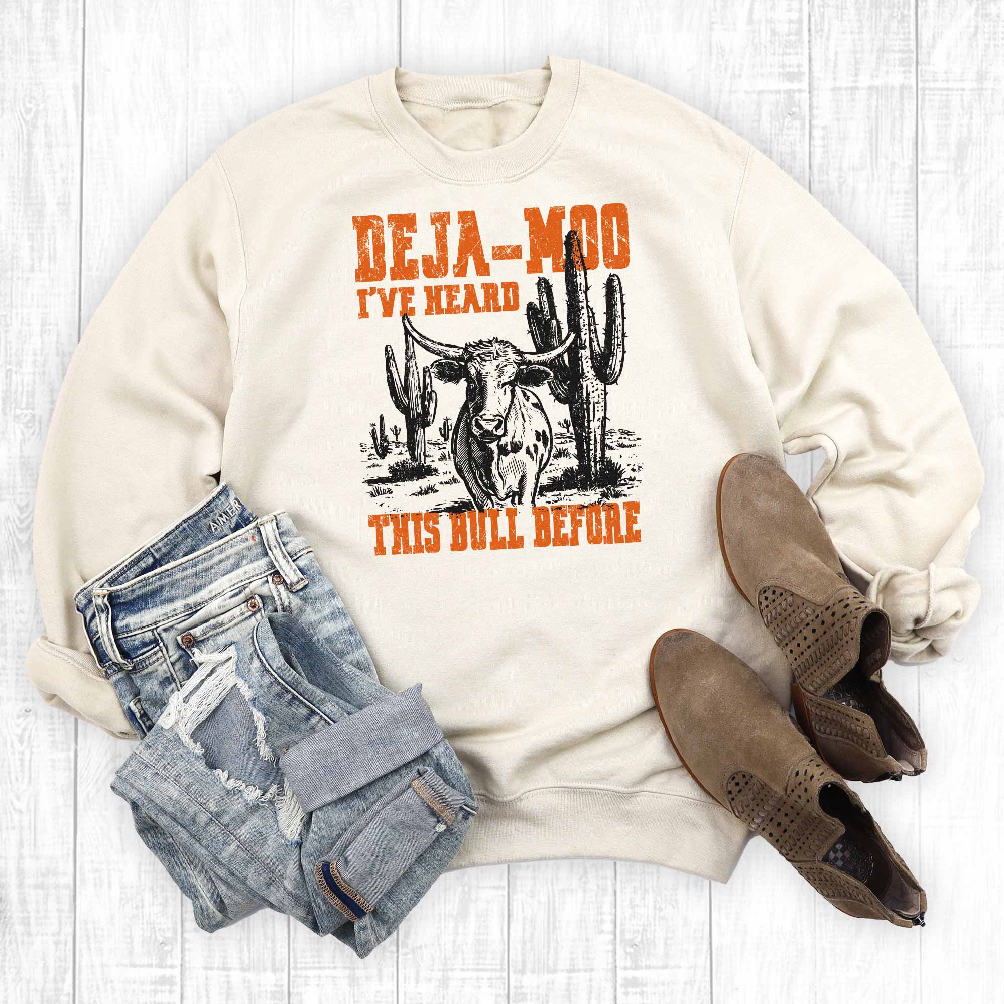 Funny Western I've Heard This Bull Before Graphic Sweatshirt T-Shirts, Hoodie | PodTeesHub.com
