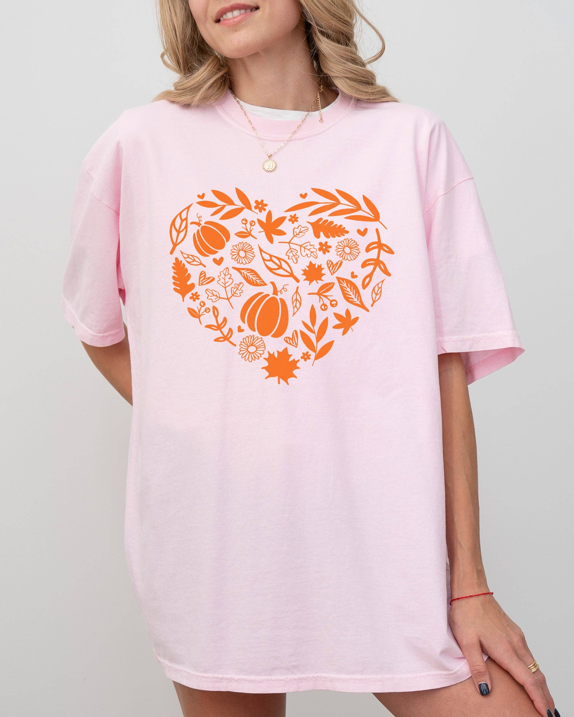Autumn Heart Design, Pumpkins, Fall, Thanksgiving Shirt Hoodie, Sweatshirt | PodTeesHub.com