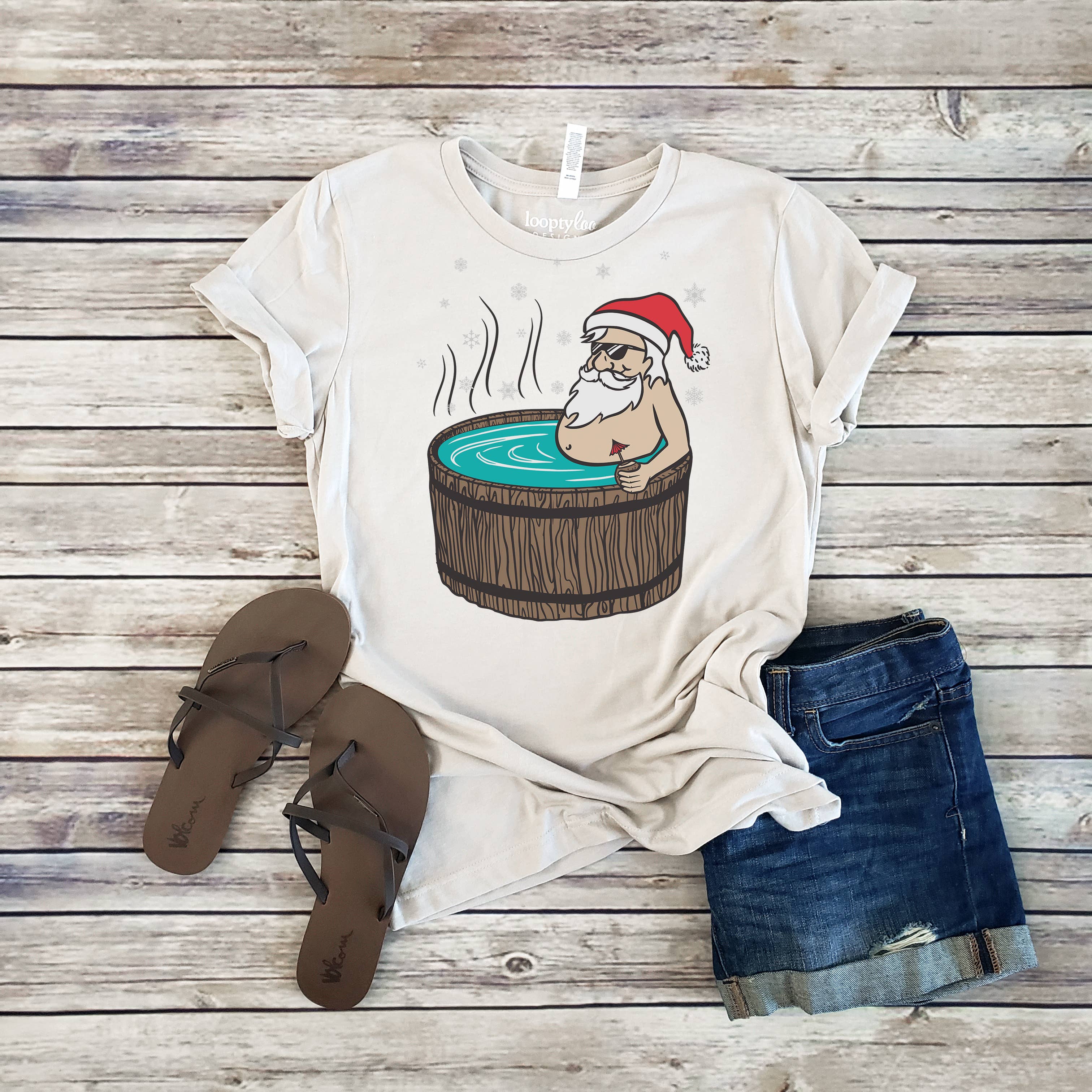 Hot Tub Santa Tee | Christmas | Sizes XS-2XL Hoodie, Sweatshirt | PodTeesHub.com