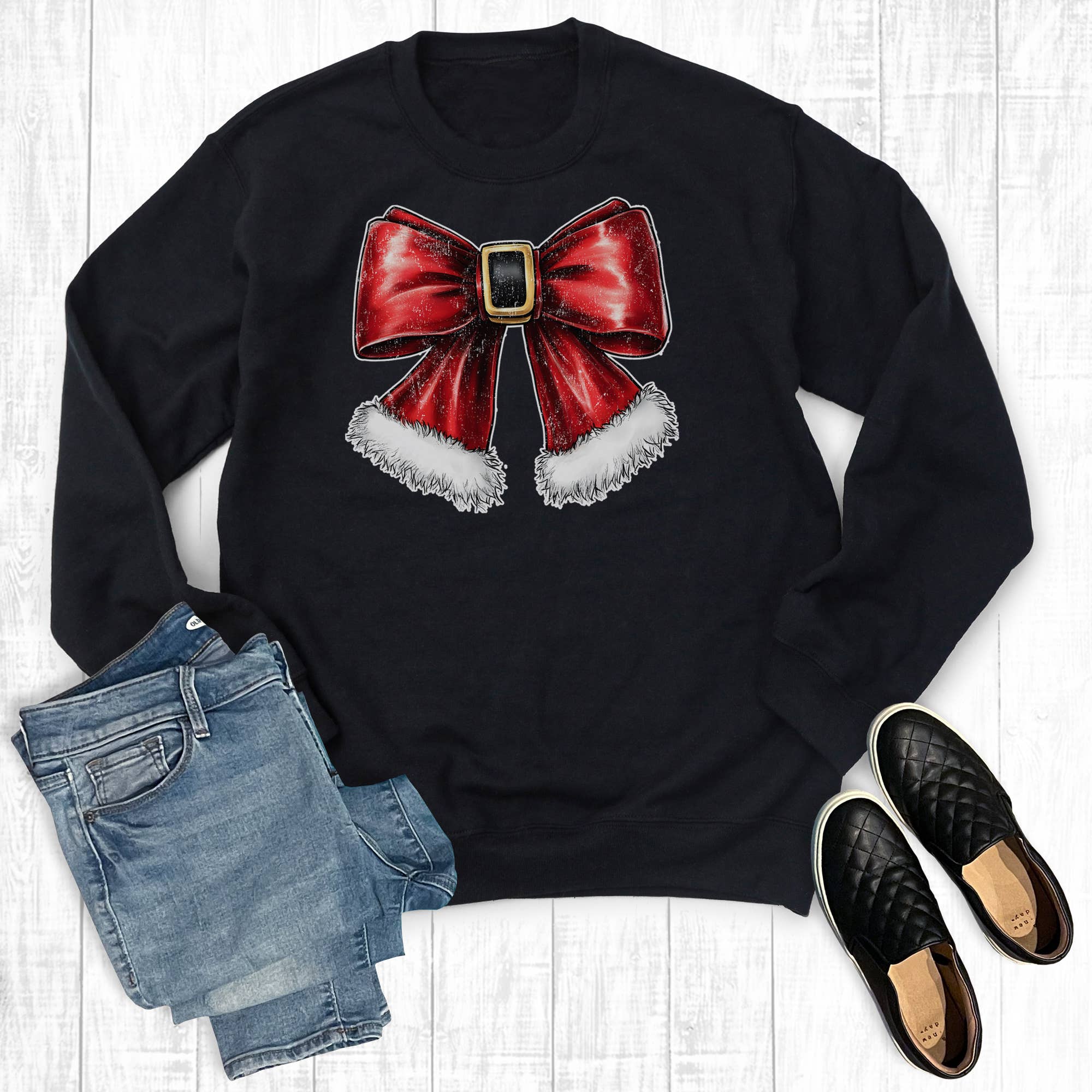 Christmas Coquette Bow Sweatshirt T-Shirts, Hoodie | PodTeesHub.com