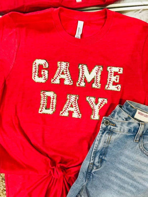 Game Day Baseball Chenille Patch Tee Hoodie, Sweatshirt | PodTeesHub.com