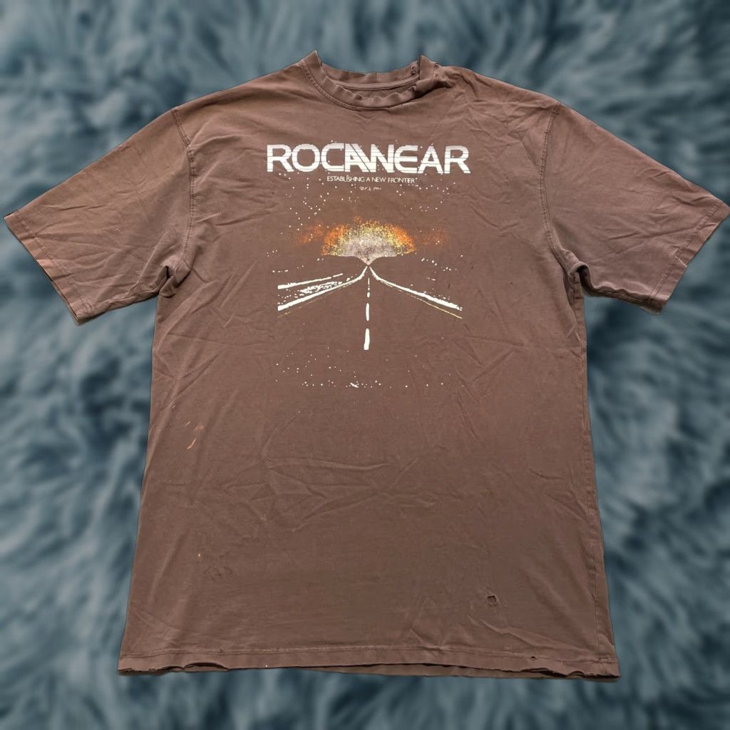 Vintage Rocawear Shirt Men 2xl Brown 90s Hip Hop Distressed Logo T Shirt Crew Neck Short Sl Hoodie, Sweatshirt