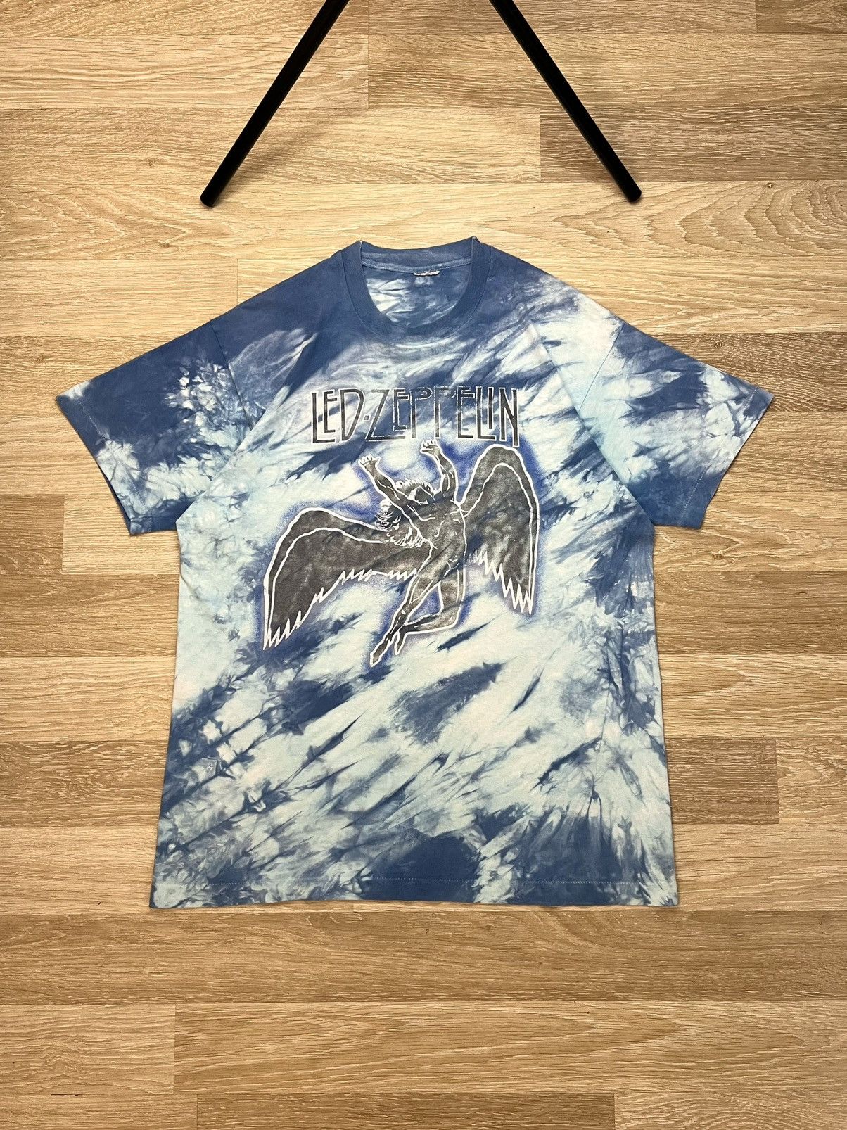 Led Zeppelin X Vintage Rare Vintage Led Zeppelin Icarus 1984 Tie Dye Blue T Shirt Hoodie, Sweatshirt | PodTeesHub.com