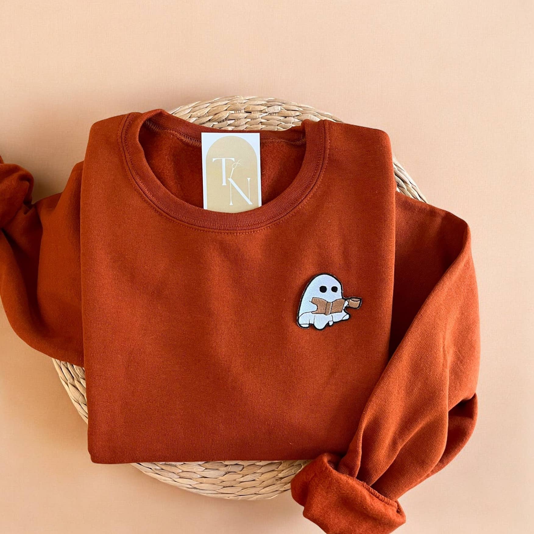 Ghost with Books and Coffee Sweatshirt, Halloween Sweatshirt T-Shirts, Hoodie | PodTeesHub.com