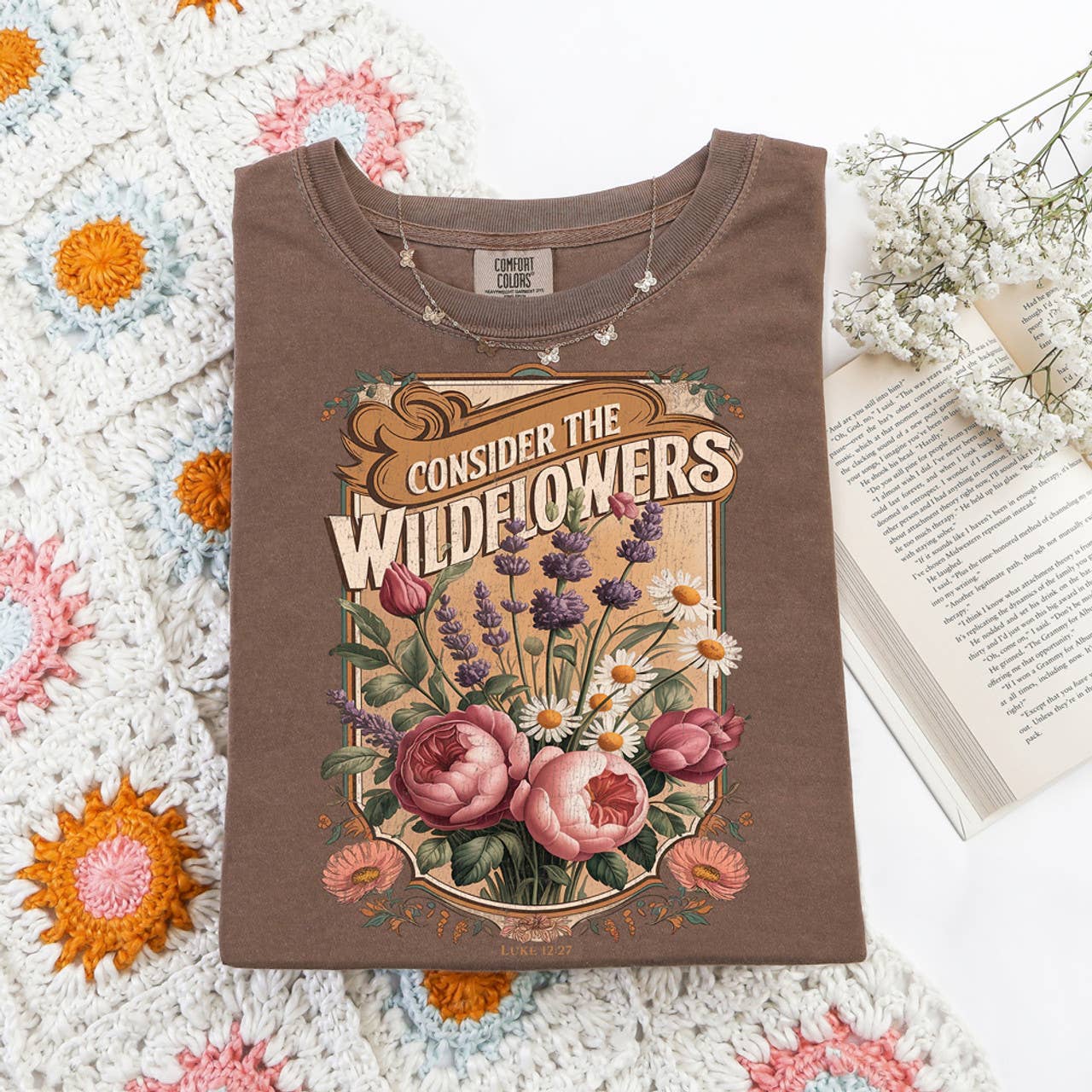 Distressed Consider the Wildflowers Tee Hoodie, Sweatshirt | PodTeesHub.com