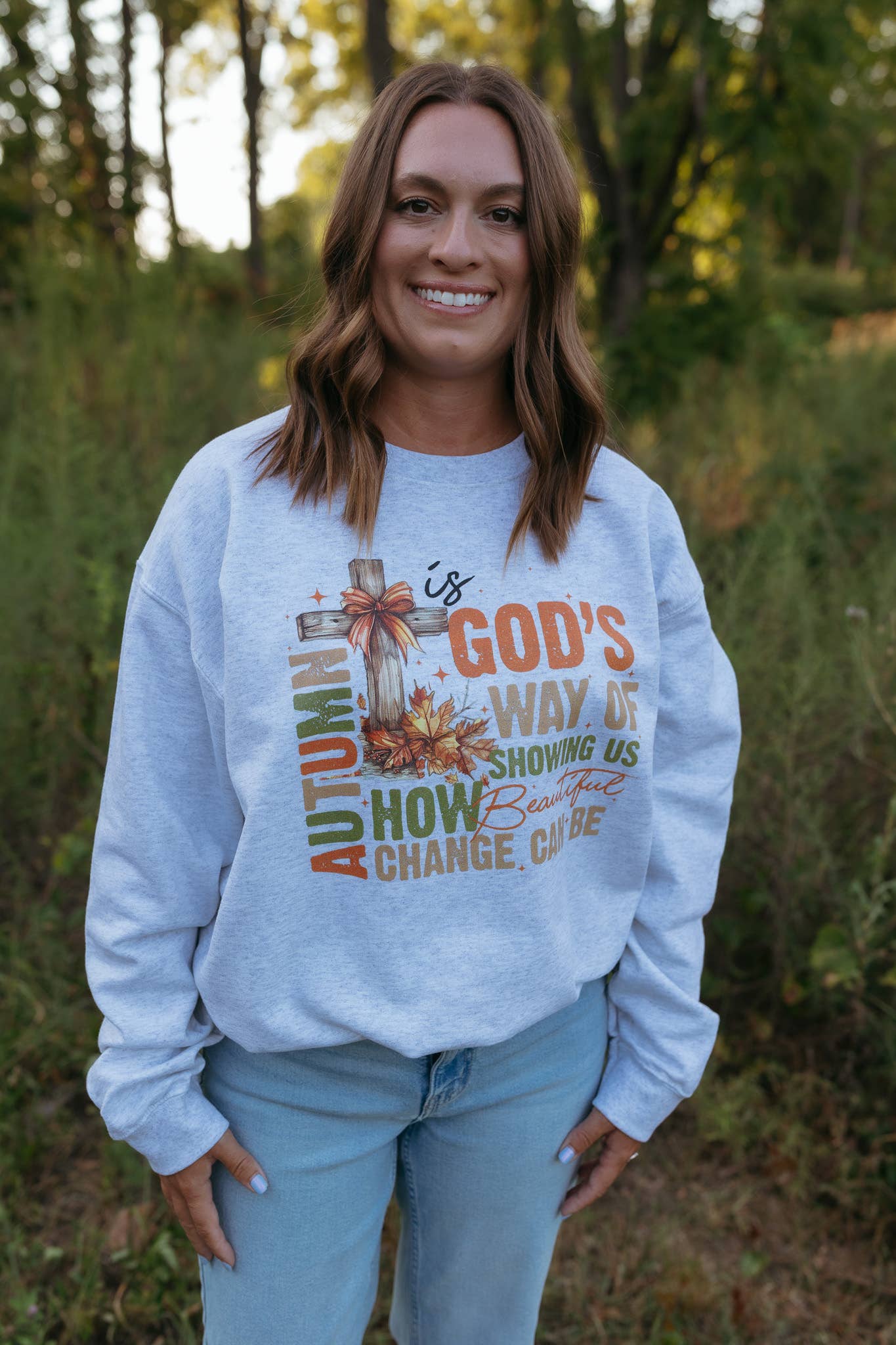 Autumn Is God's Way of Showing Us Fall Graphic Sweatshirt T-Shirts, Hoodie | PodTeesHub.com