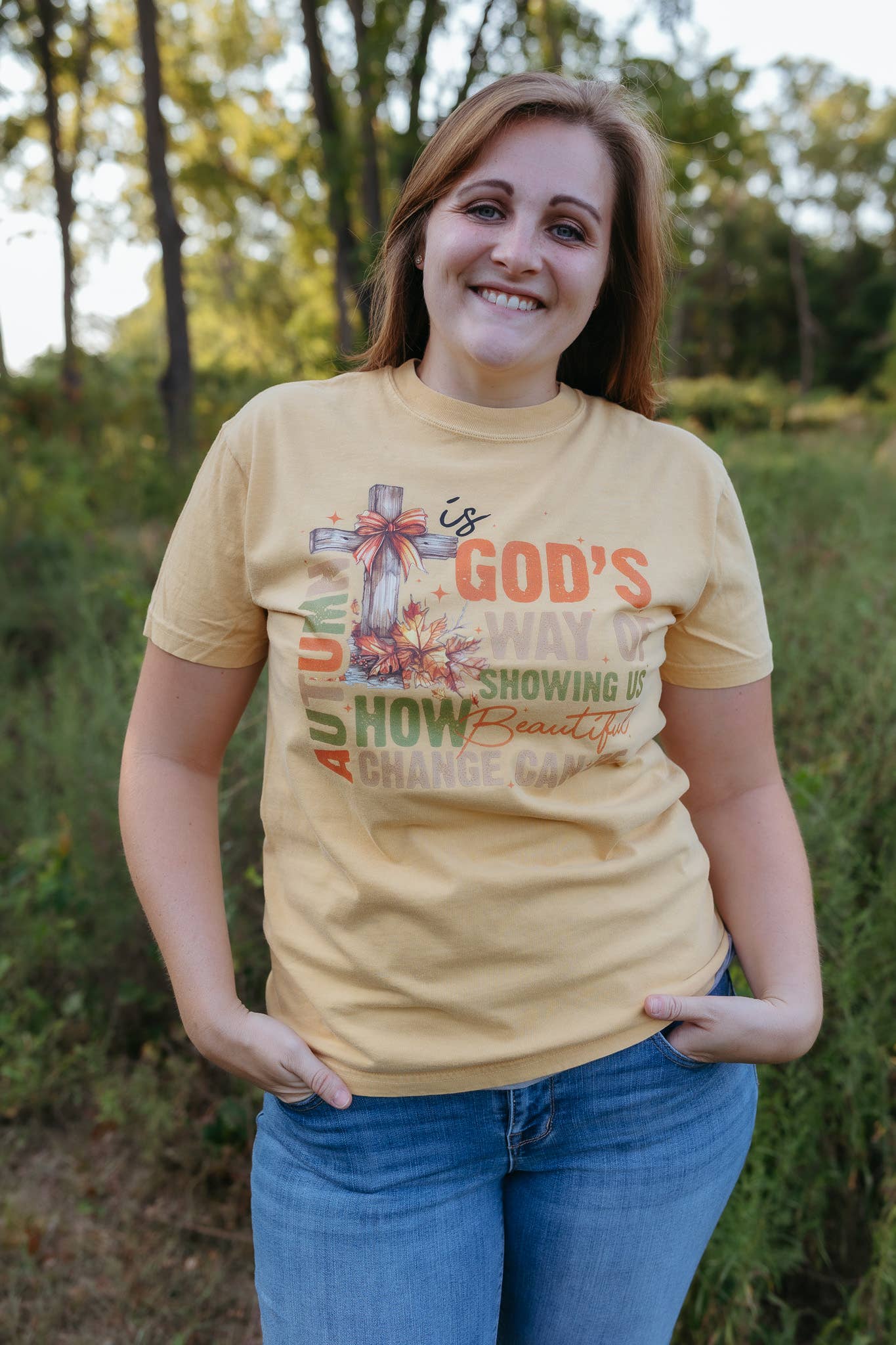 Autumn Is God's Way of Showing Us Fall Graphic Tee Hoodie, Sweatshirt | PodTeesHub.com