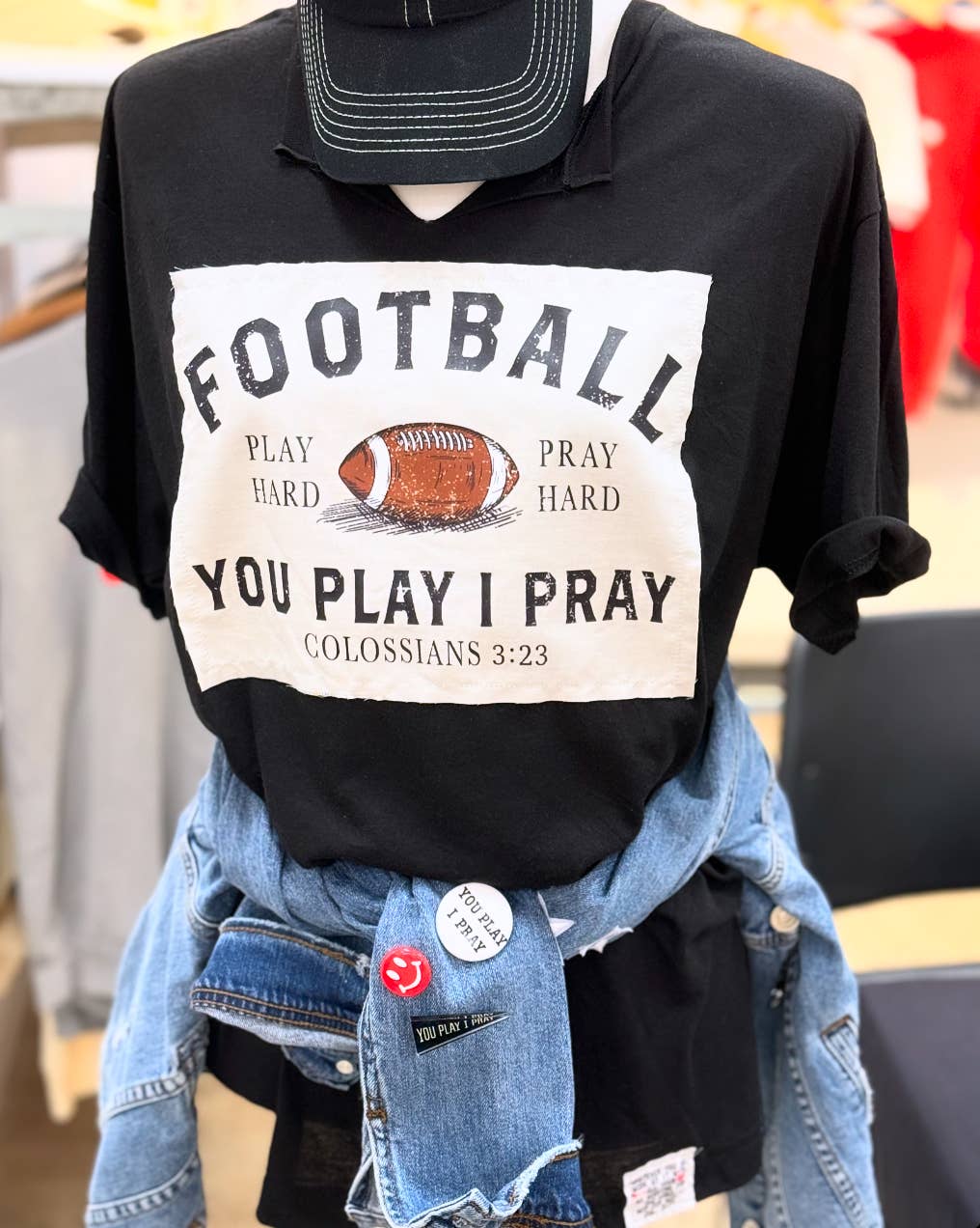 Football Patch V-Neck | Gameday |  Graphic Tee Hoodie, Sweatshirt | PodTeesHub.com
