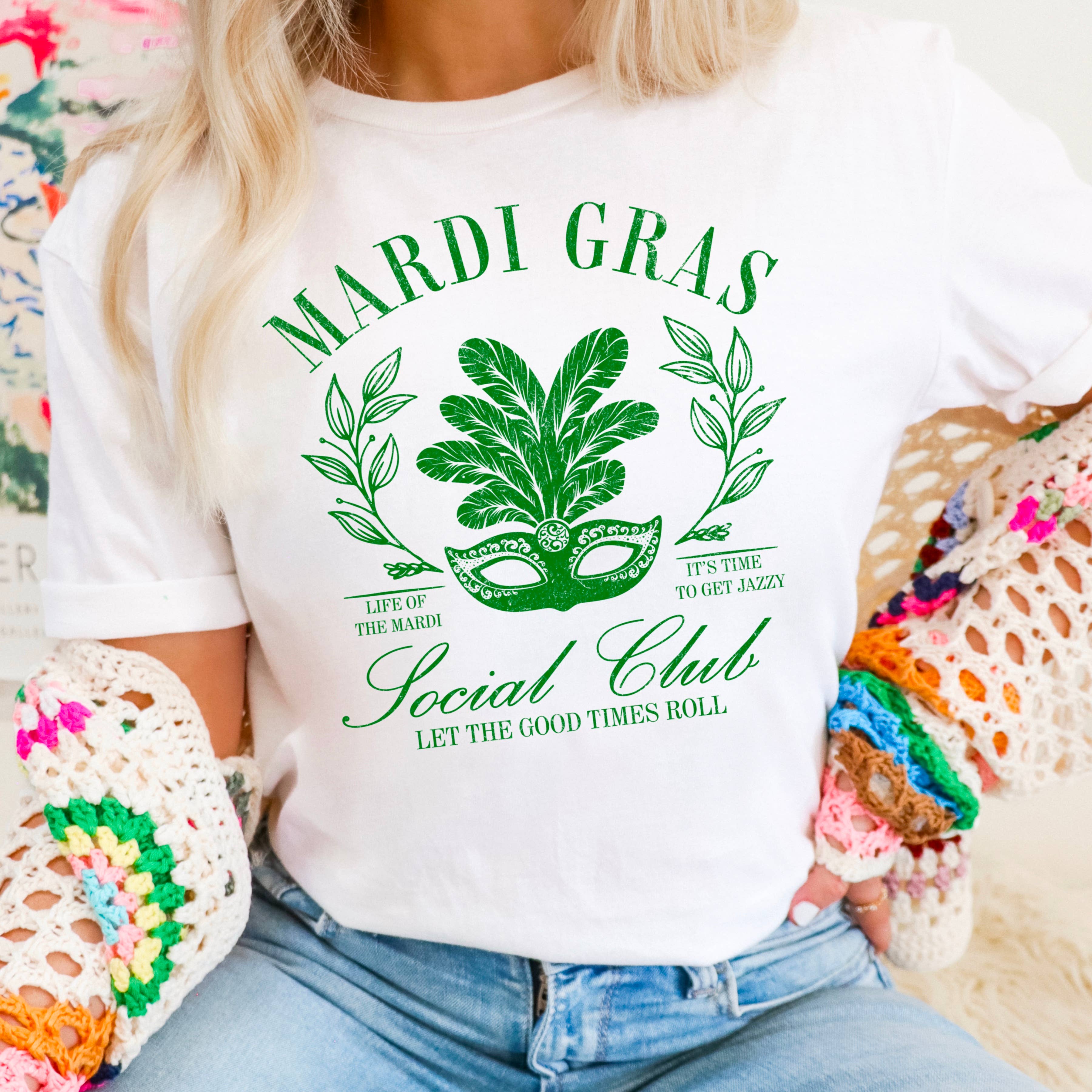 Mardi Gras Social Club Graphic Shirt  | Gildan Hoodie, Sweatshirt | PodTeesHub.com