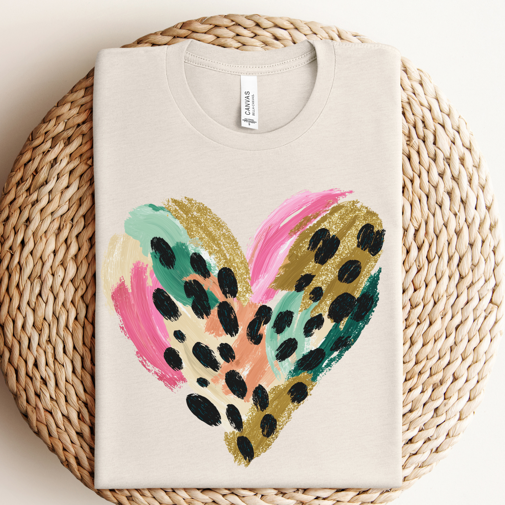 Leopard Heart Graphic Tee Hoodie, Sweatshirt | PodTeesHub.com