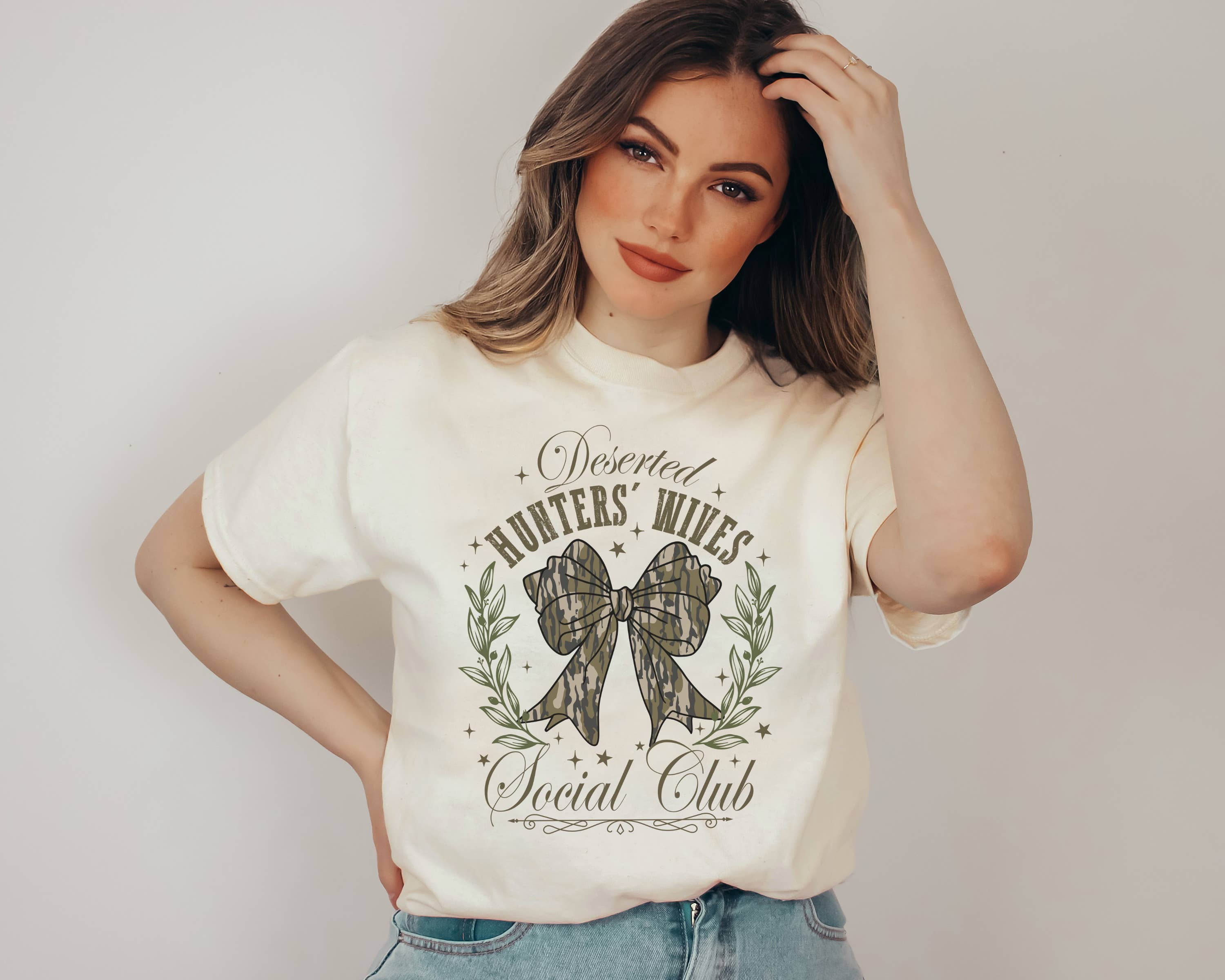 Deserted Hunters Wives Graphic Tee | Outdoor Tee Hoodie, Sweatshirt | PodTeesHub.com