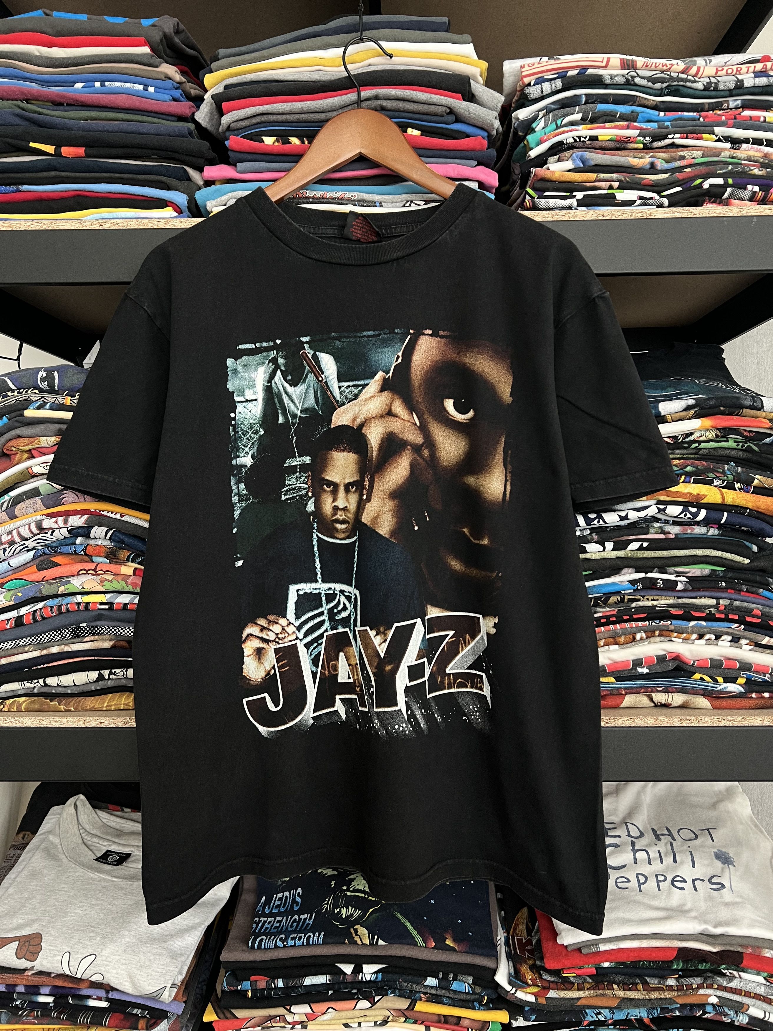 Rap Tees X Vintage Vintage 90s Jay Z Rap Bootleg Black Tee Hoodie, Sweatshirt | PodTeesHub.com