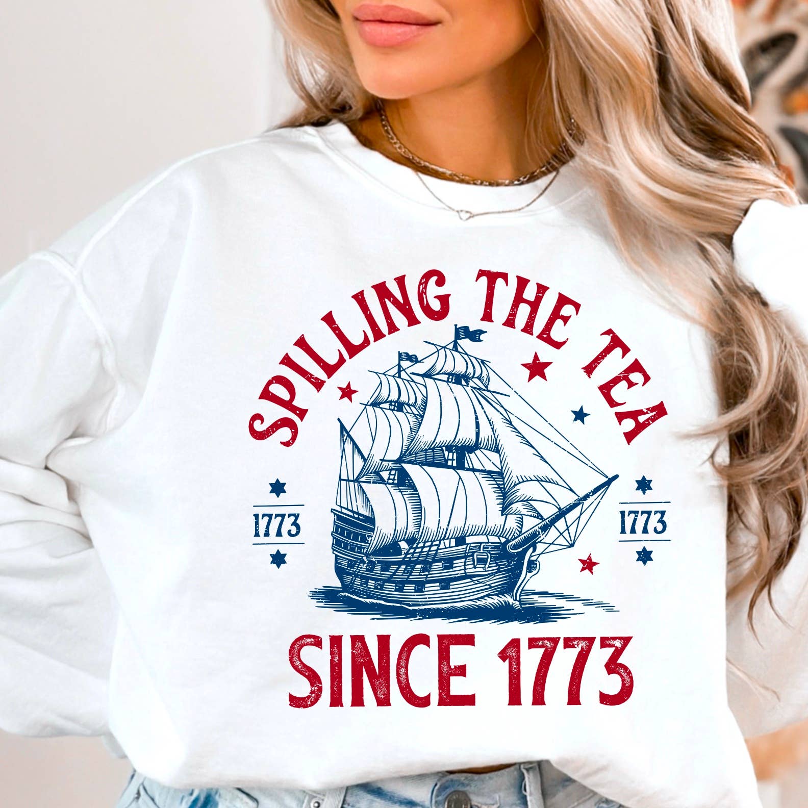 Spilling the Tea Since 1773 | July 4th Patriotic Sweatshirt T-Shirts, Hoodie | PodTeesHub.com