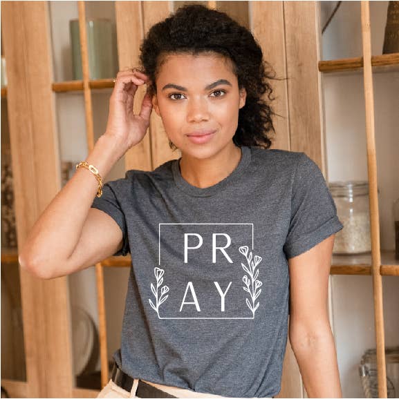 Pray Dark Heather T-Shirt Hoodie, Sweatshirt | PodTeesHub.com