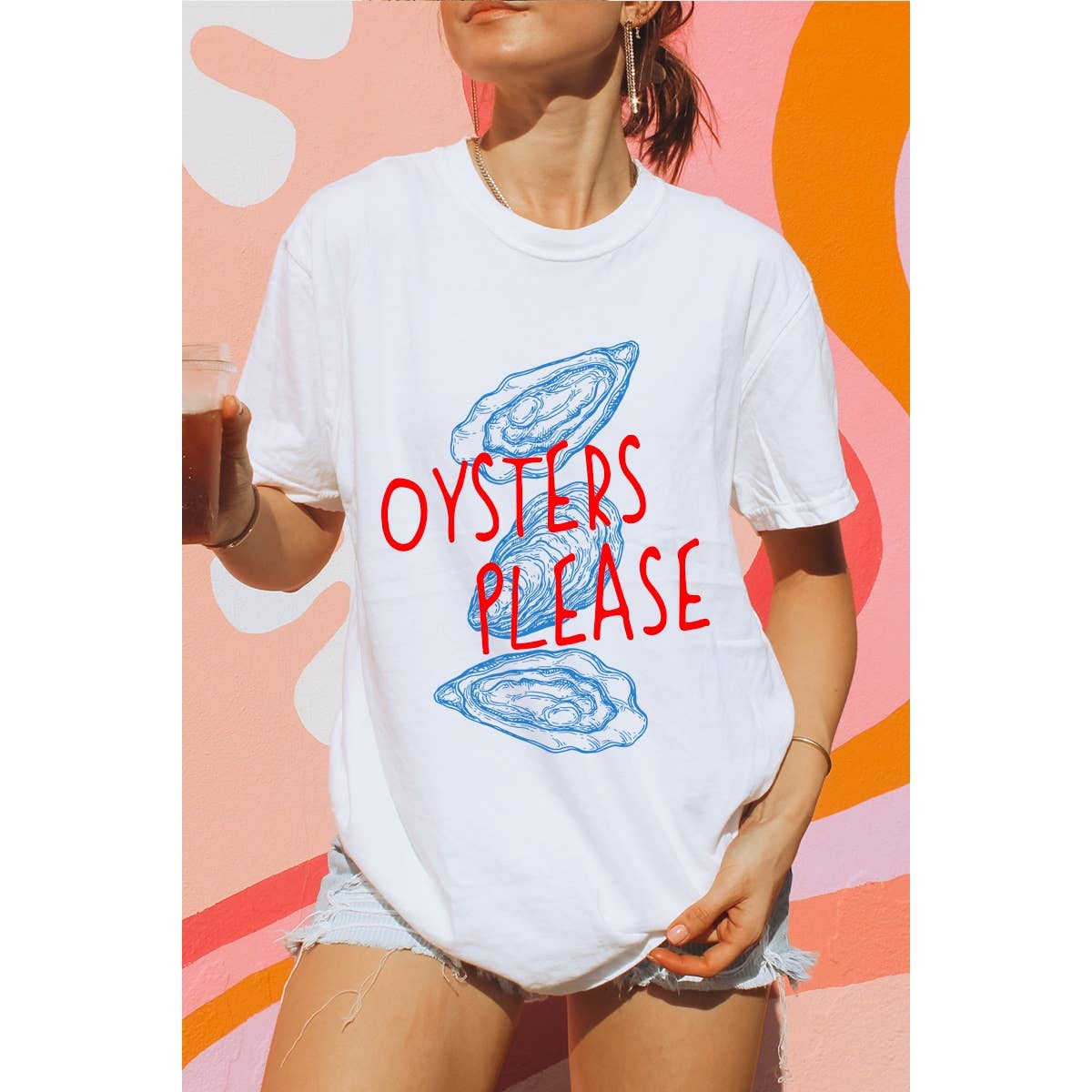 Oyster Please Graphic Oversized Tee Hoodie, Sweatshirt | PodTeesHub.com