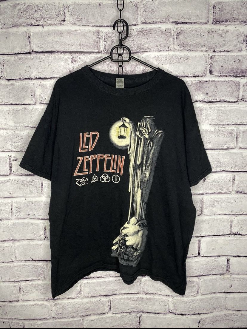 Band Tees Mens Vintage Led Zeppelin Overprint Logo Band Rock Tee Hoodie, Sweatshirt | PodTeesHub.com