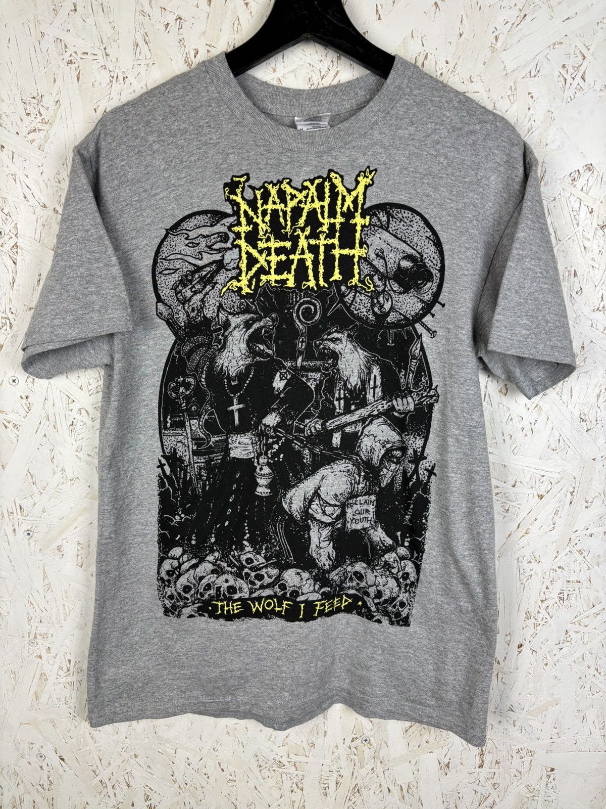 Band Tees Napalm Death The Wolf I Feed Grindcore Metal 2012 T Shirt M Hoodie, Sweatshirt | PodTeesHub.com