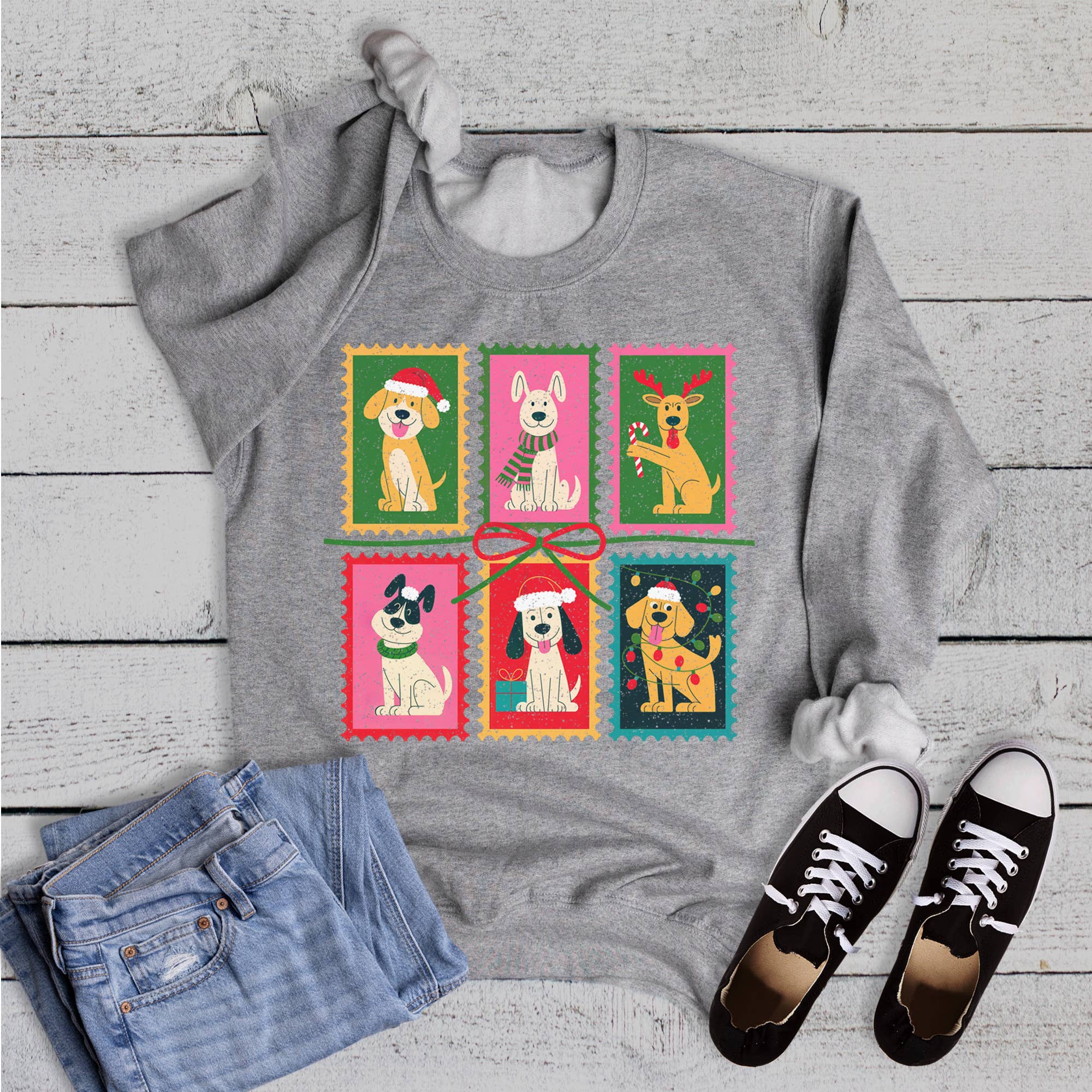 Christmas Dog Stamps Sweatshirt T-Shirts, Hoodie | PodTeesHub.com