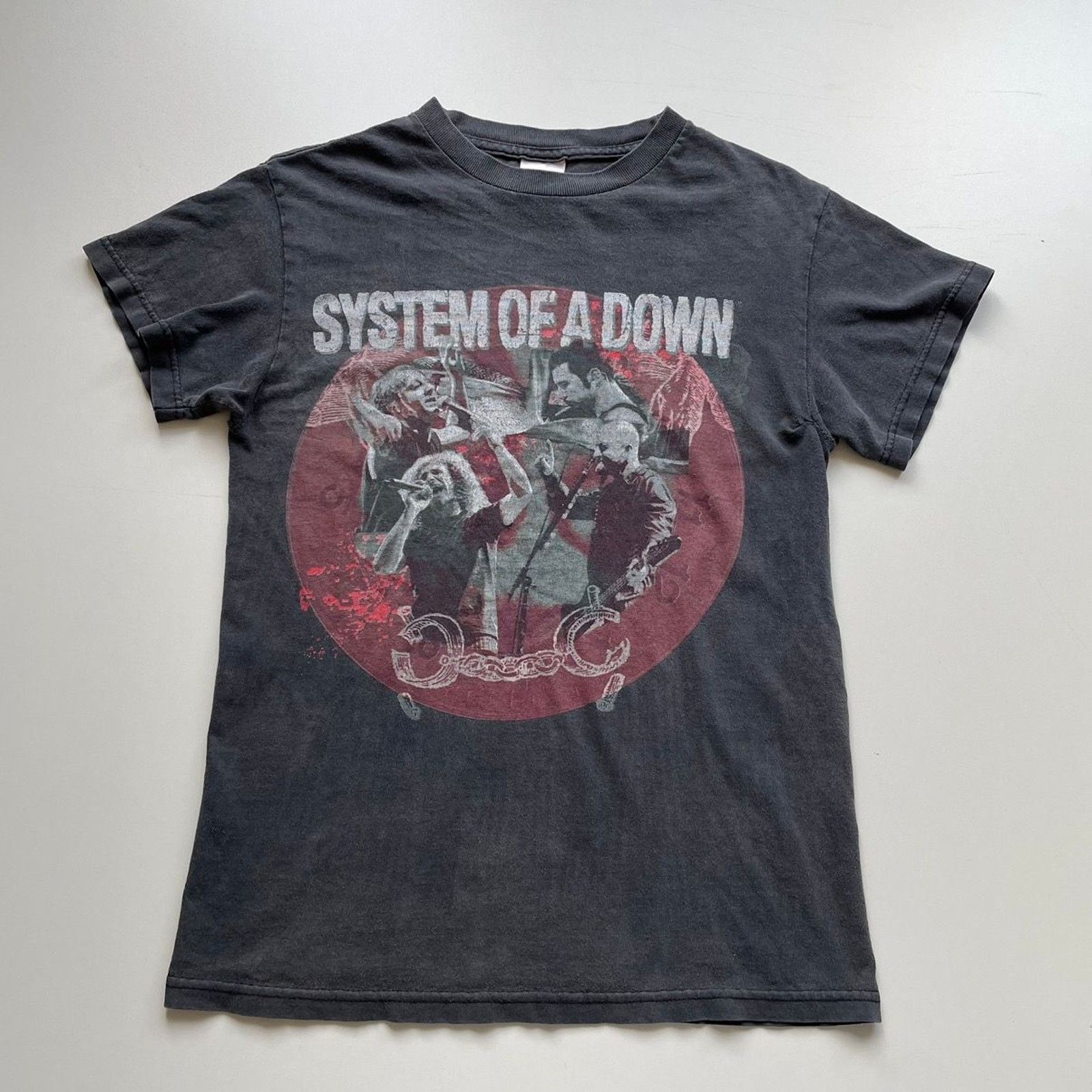 Band Tees Vintage System Of A Down Graphic Band T Shirt Small Faded Hoodie, Sweatshirt | PodTeesHub.com