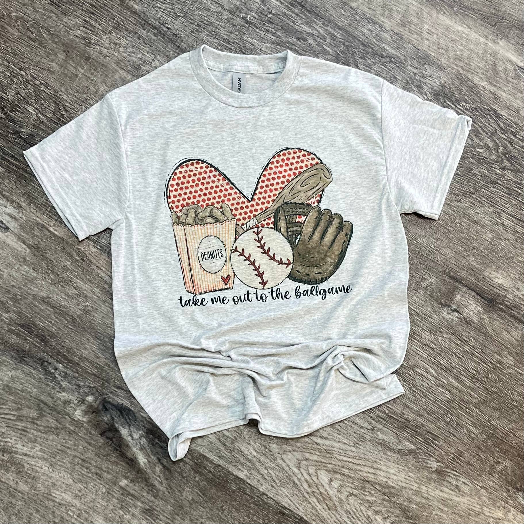 Take Me Out To the Ballgame (Baseball) On Ash Gray Tee Hoodie, Sweatshirt | PodTeesHub.com