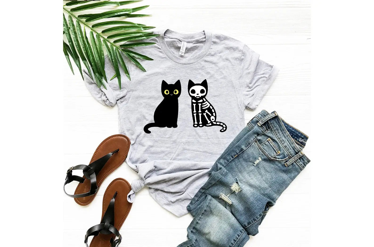 Halloween Cat Skeleton T-Shirt Hoodie, Sweatshirt | PodTeesHub.com